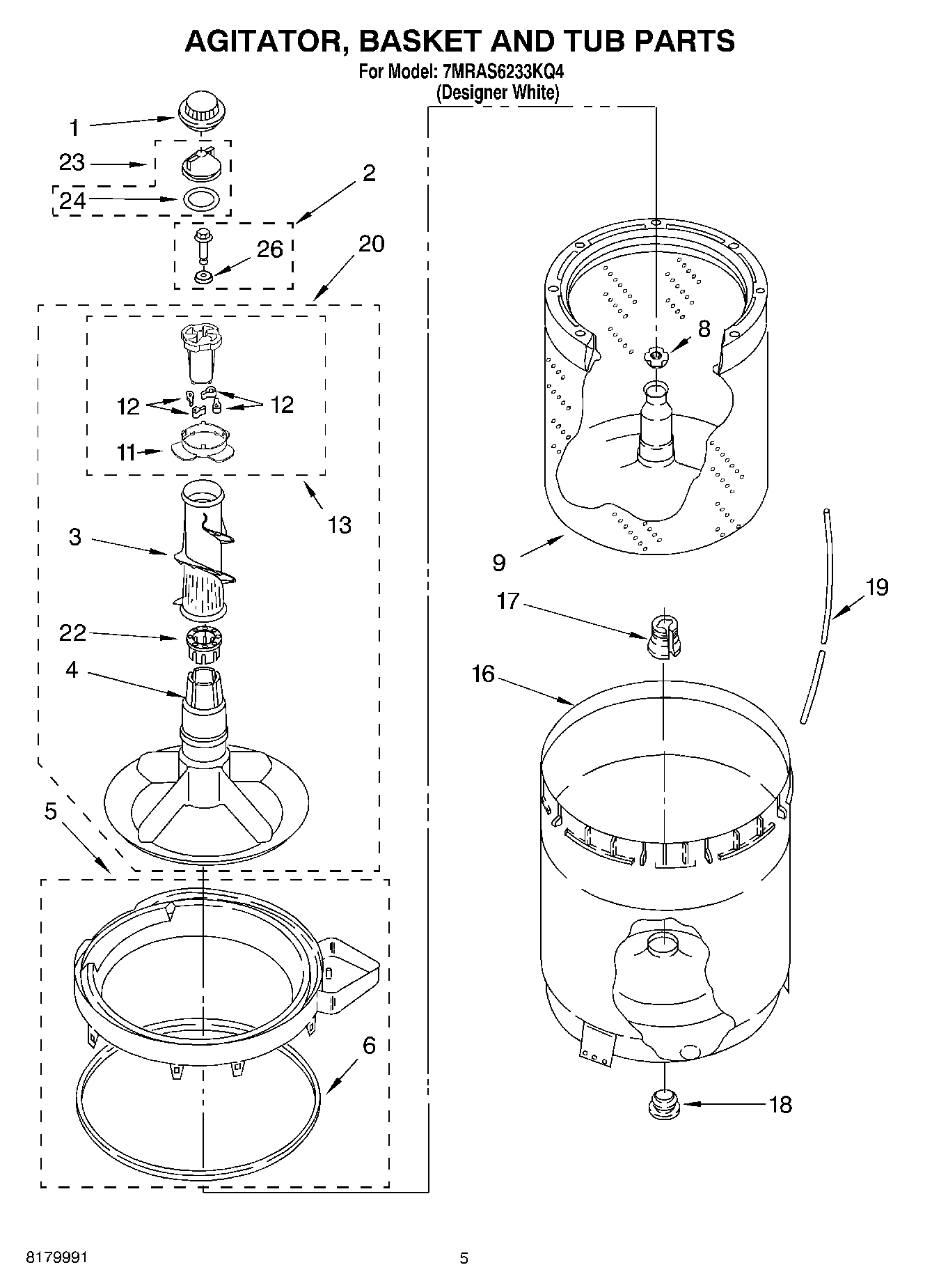 03 - AGITATOR, BASKET AND TUB PARTS