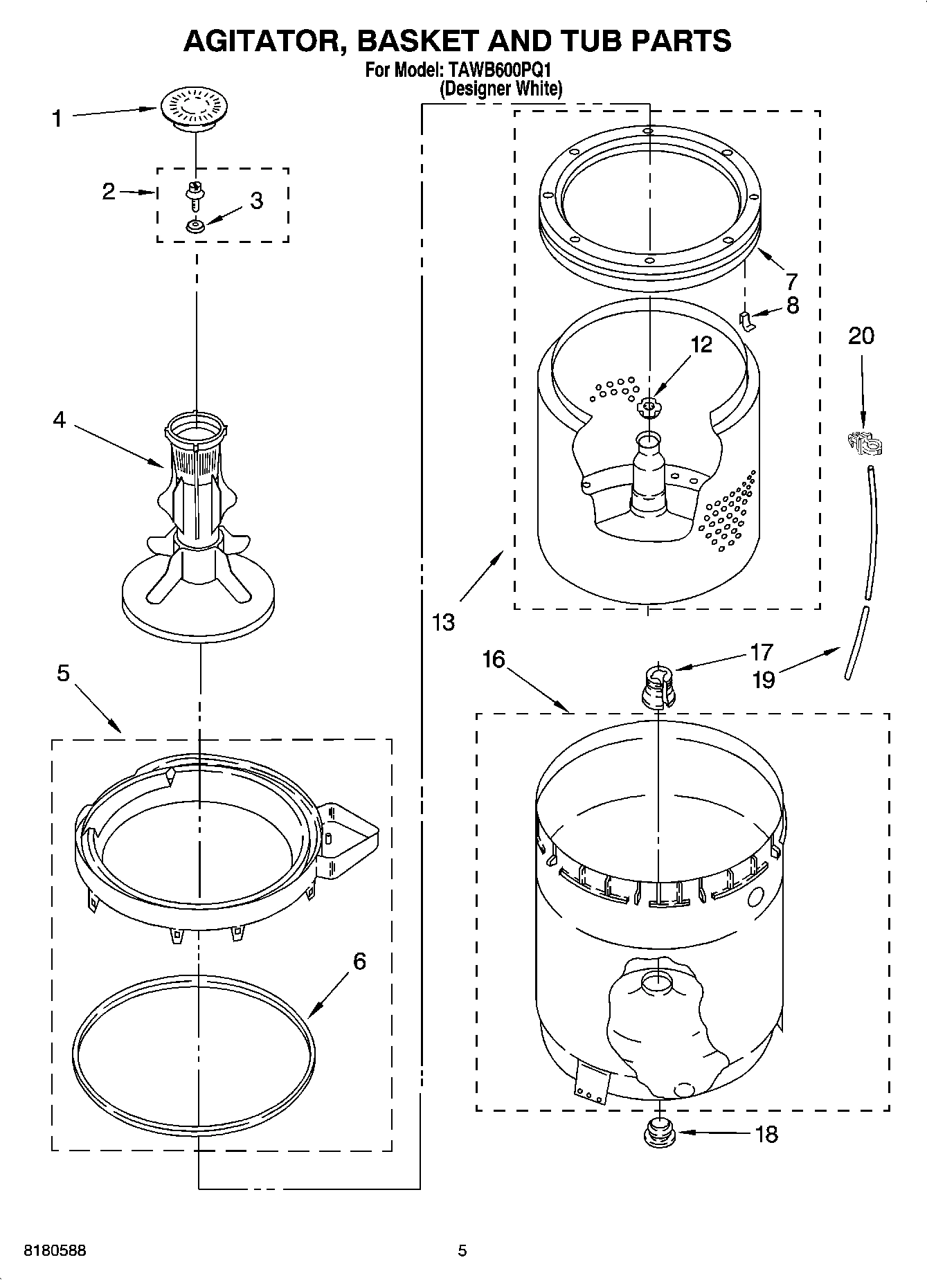 03 - AGITATOR, BASKET AND TUB PARTS