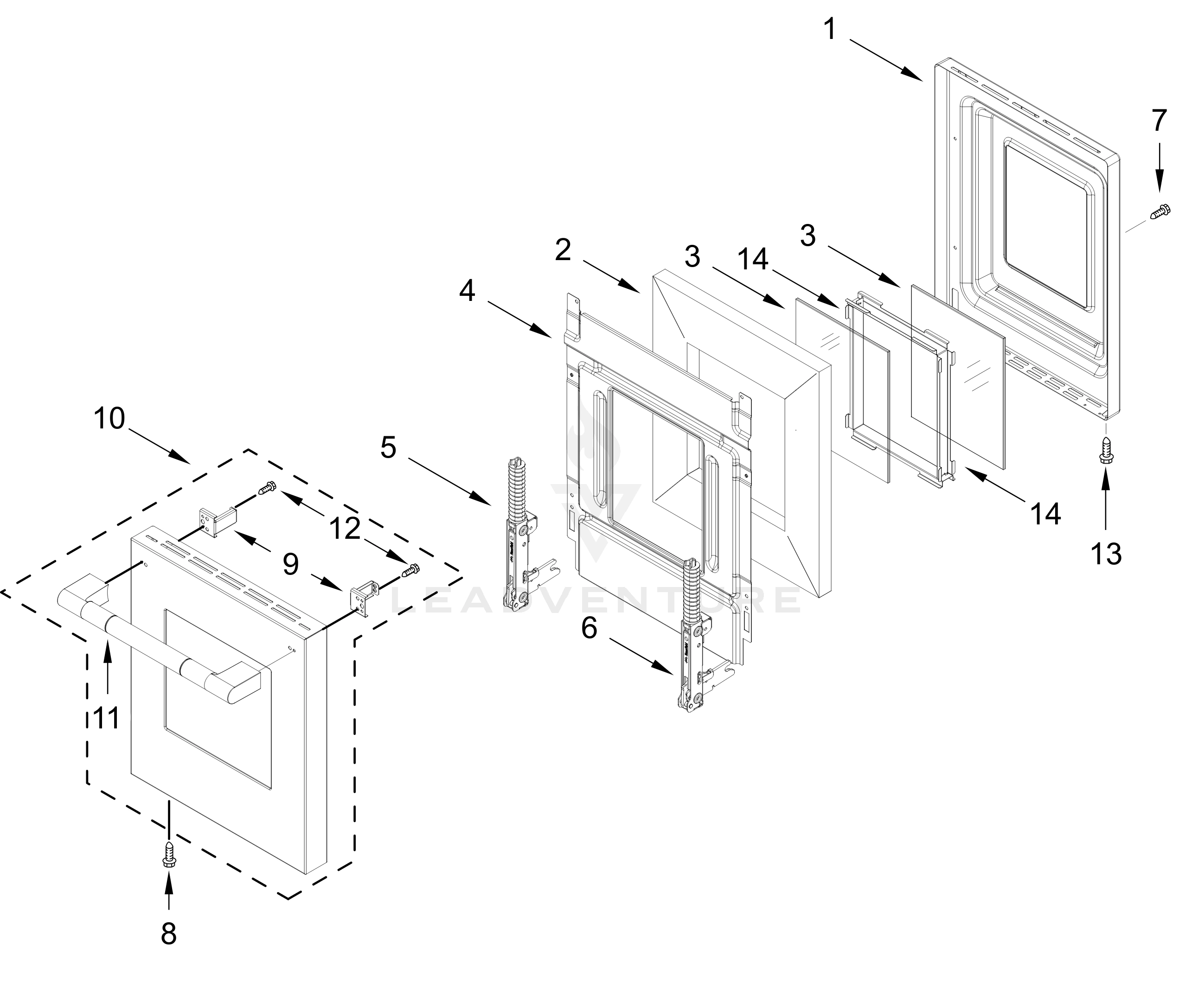 OVEN DOOR PARTS (18 In)