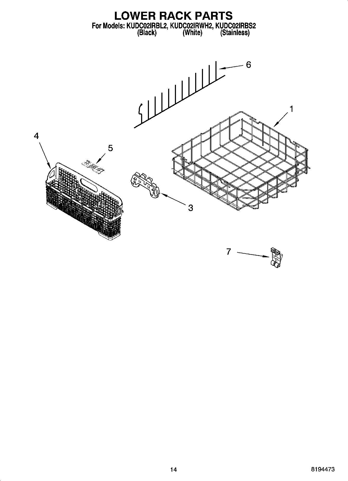 11 - LOWER RACK PARTS, OPTIONAL PARTS (NOT INCLUDED)