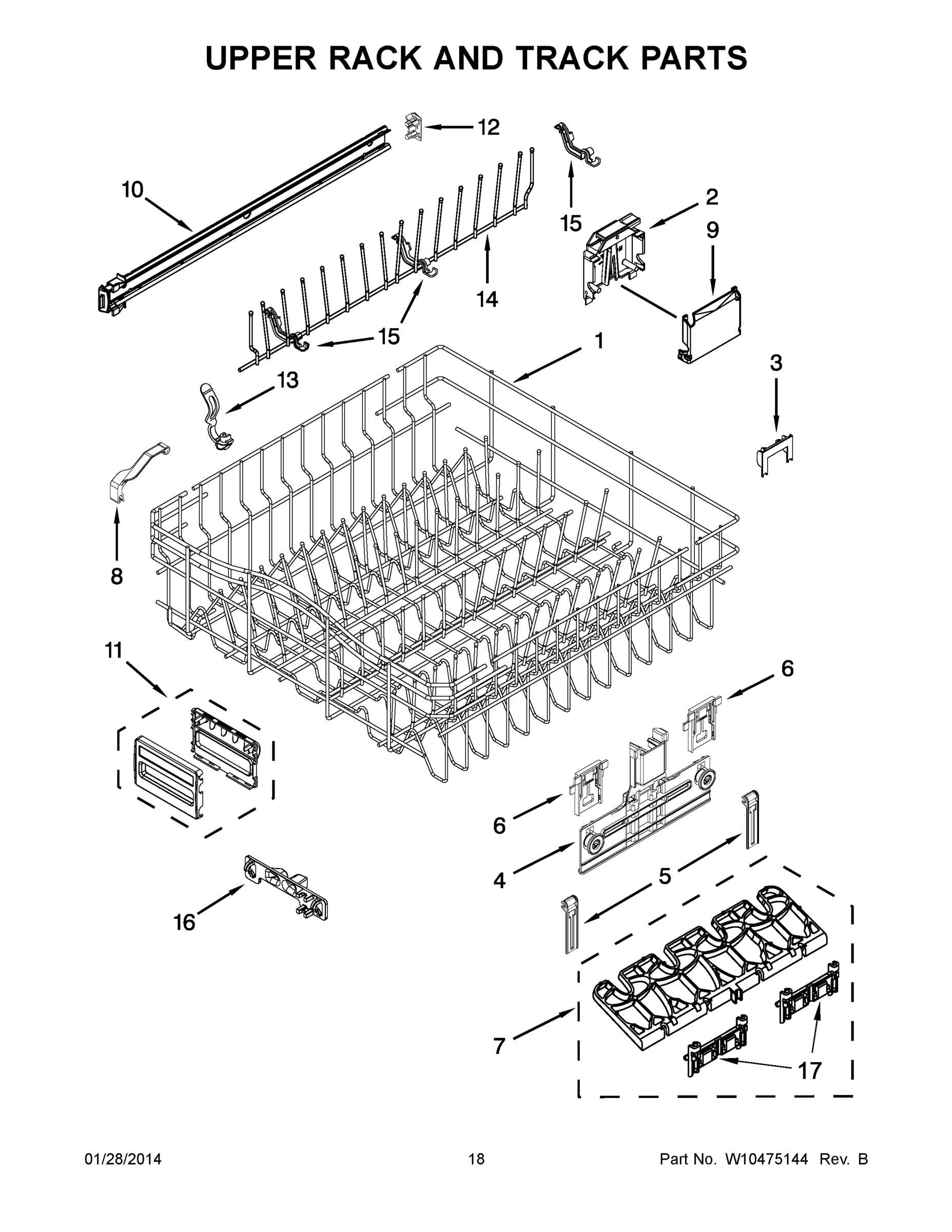 10 - UPPER RACK AND TRACK PARTS