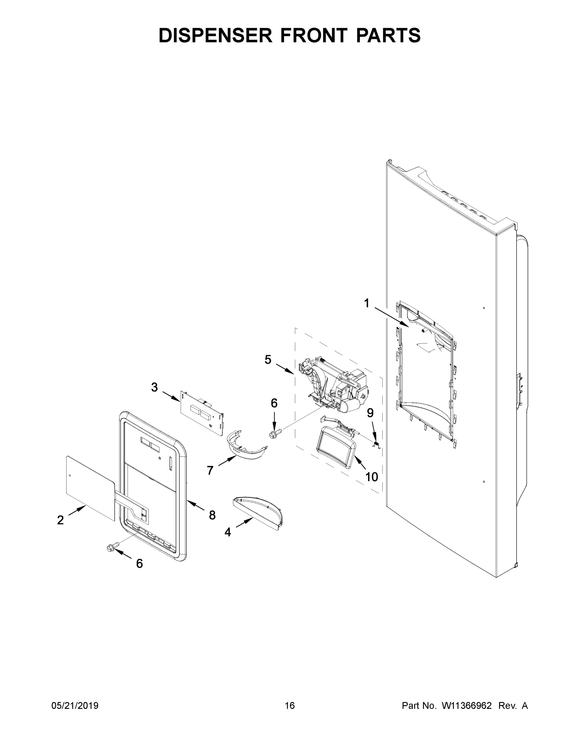 09 - DISPENSER FRONT PARTS
