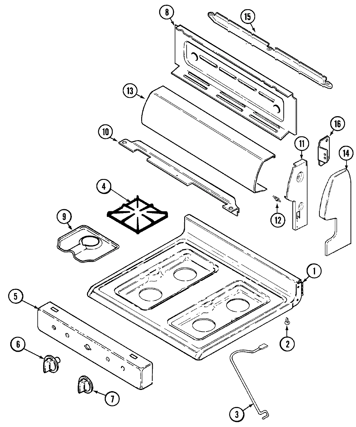 02 - CONTROL PANEL/TOP ASSEMBLY
