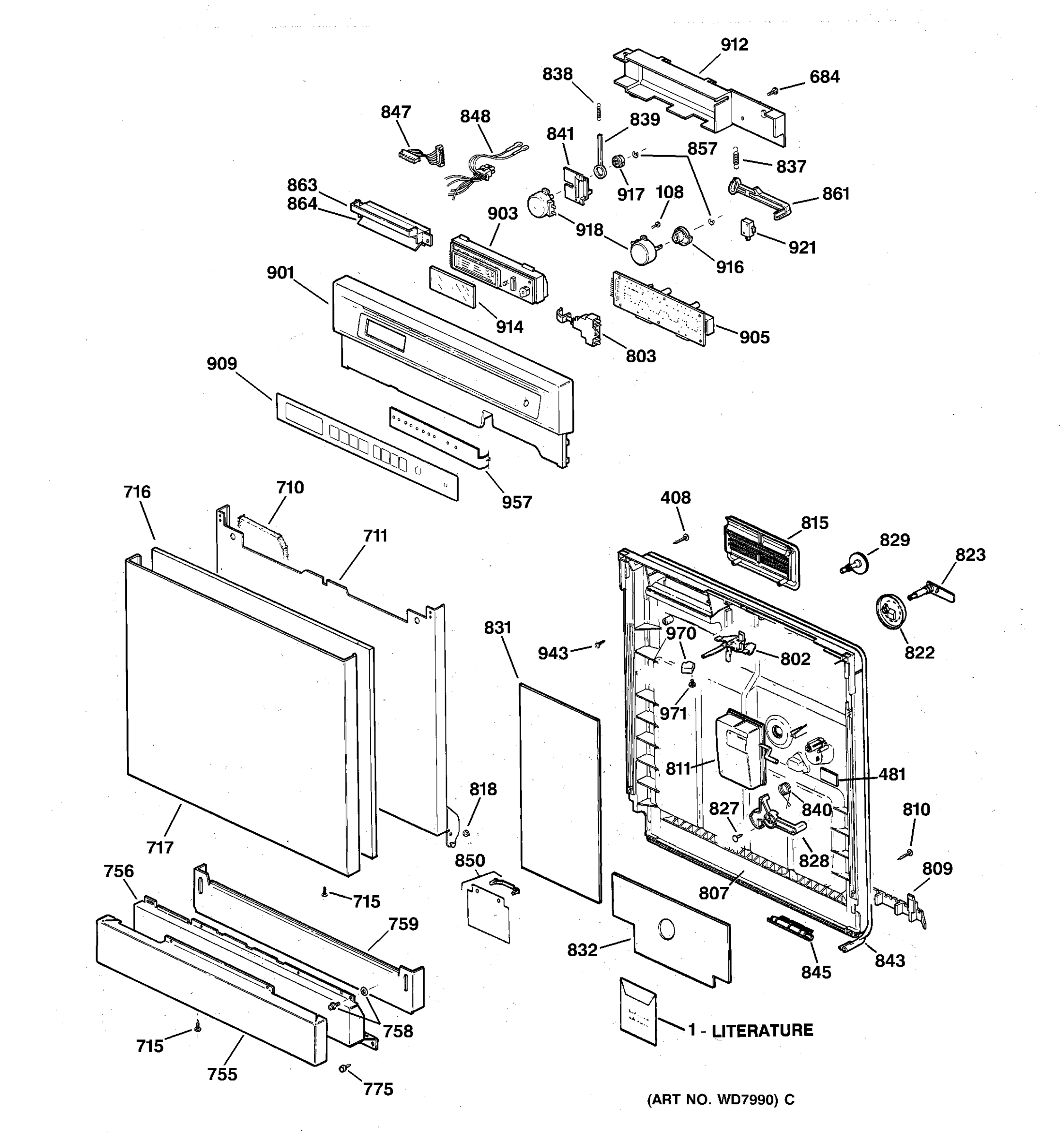 ESCUTCHEON & DOOR ASSEMBLY