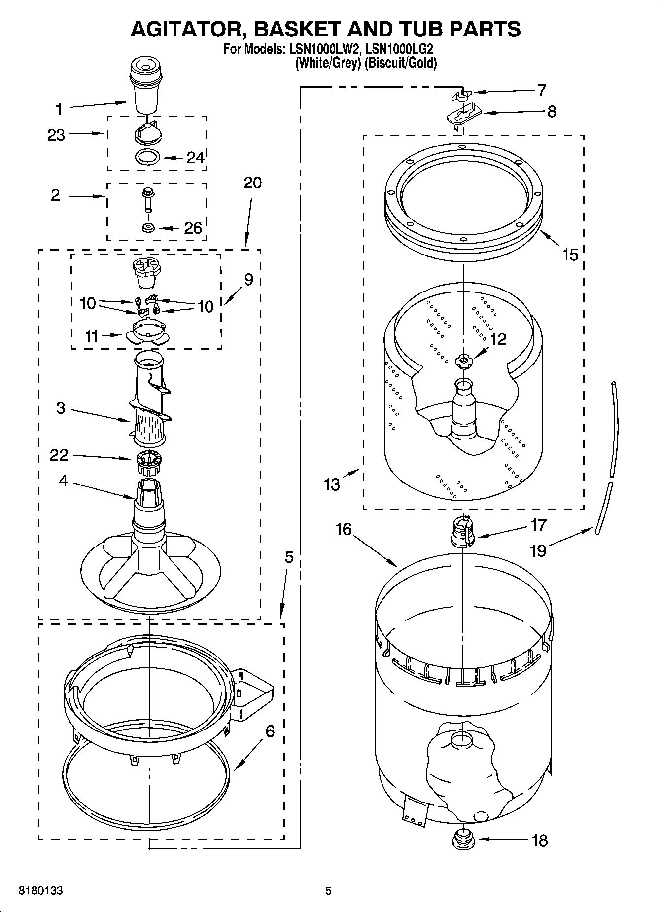 03 - AGITATOR, BASKET AND TUB PARTS