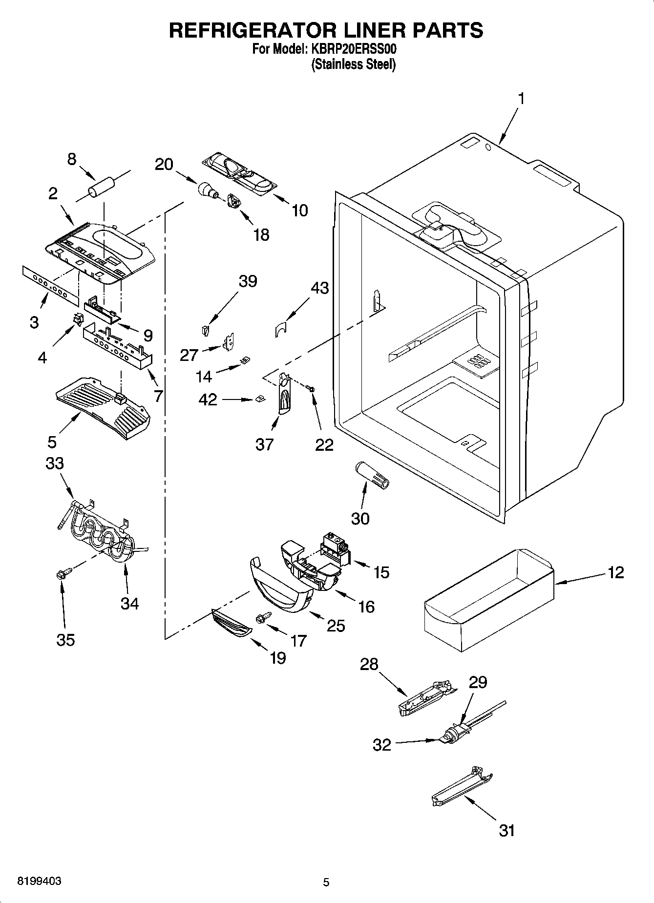 03 - REFRIGERATOR LINER PARTS
