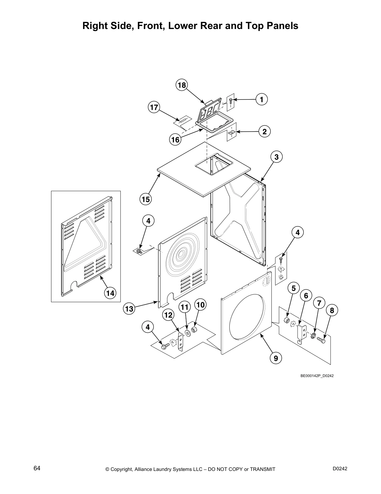 Right Side, Front, Lower Rear and Top Panels