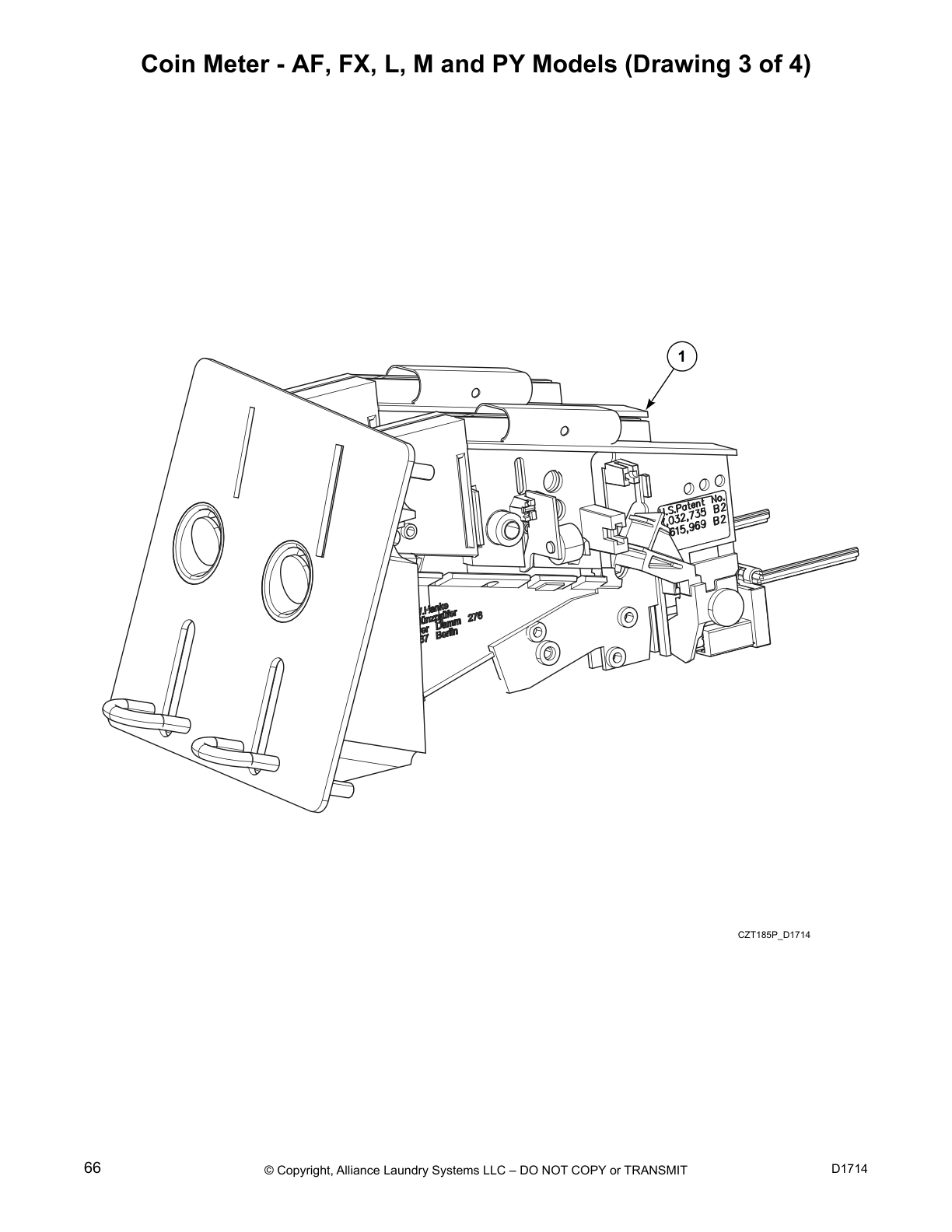 Coin Meter - AF, FX, L, M and PY Models (Drawing 3 of 4)