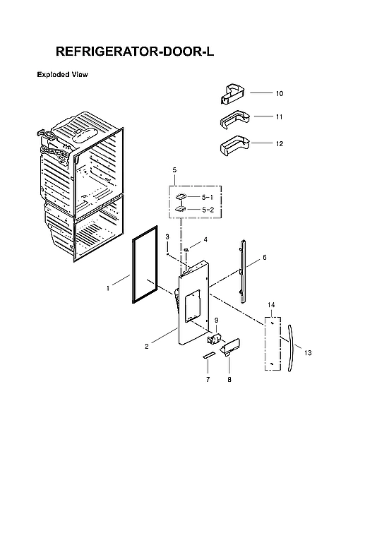 Left Refrigerator Door Parts