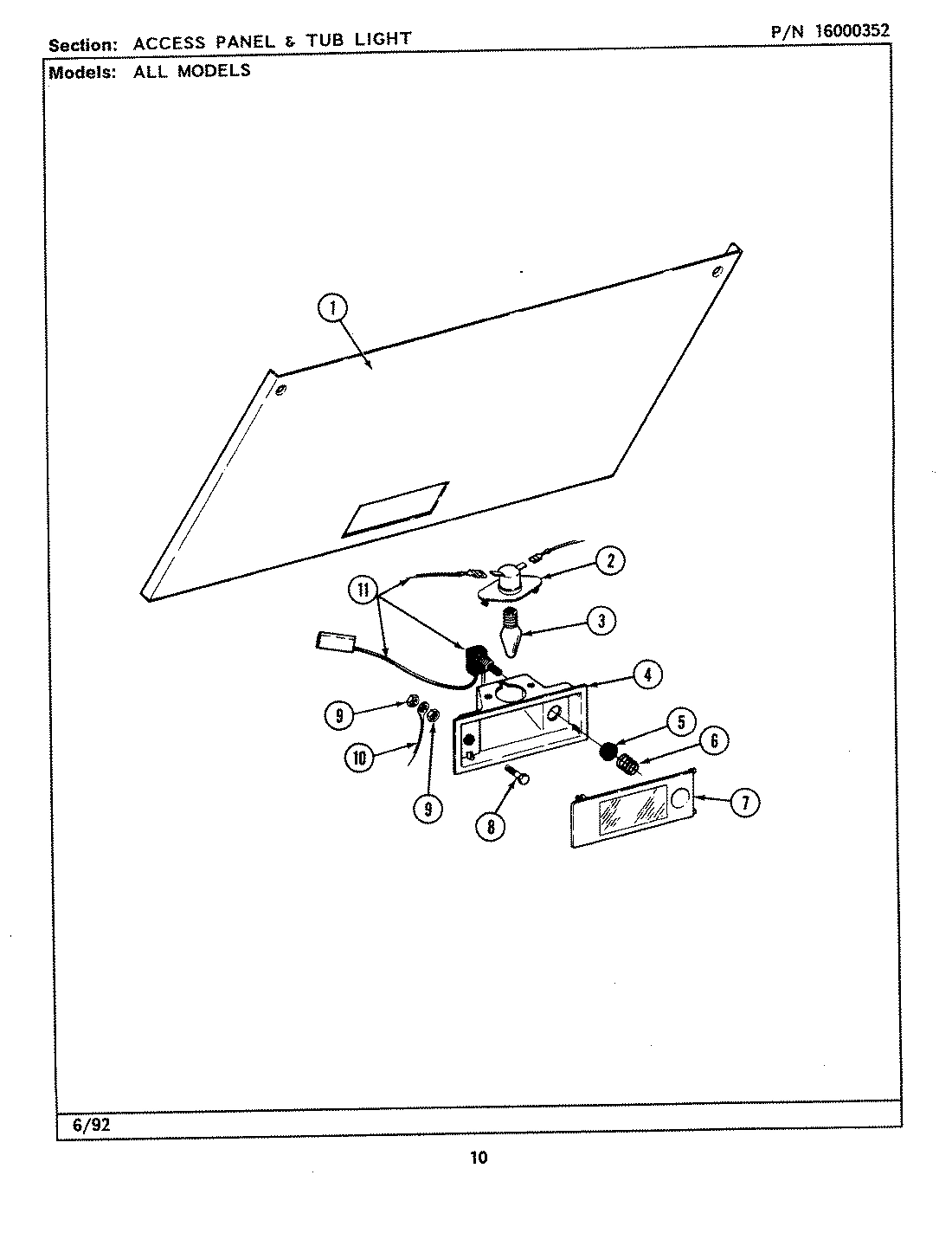01 - ACCESS PANEL & TUB LIGHT