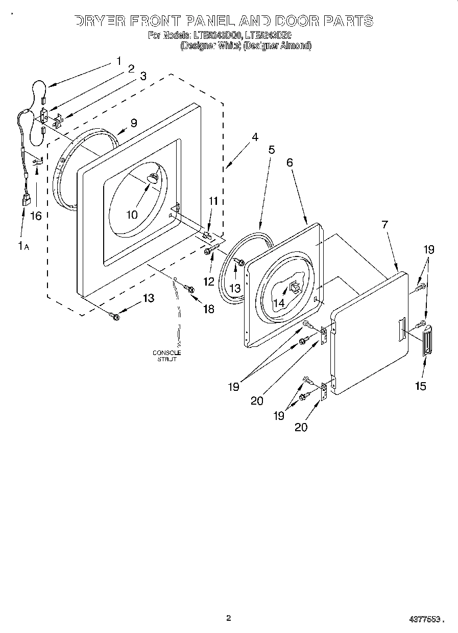 02 - DRYER FRONT PANEL AND DOOR