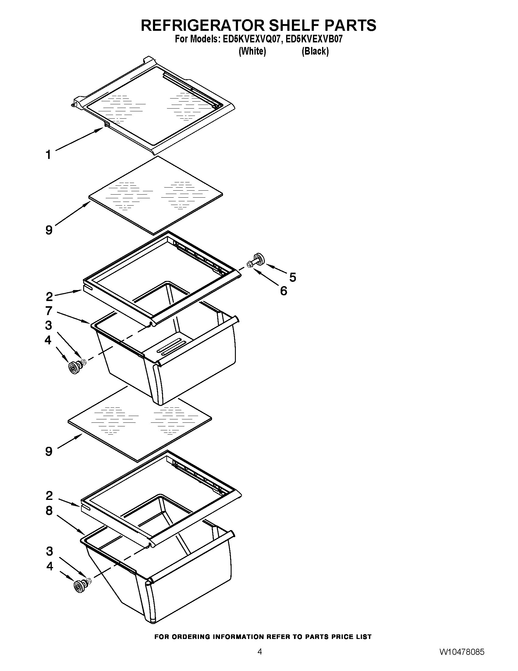 03 - REFRIGERATOR SHELF PARTS