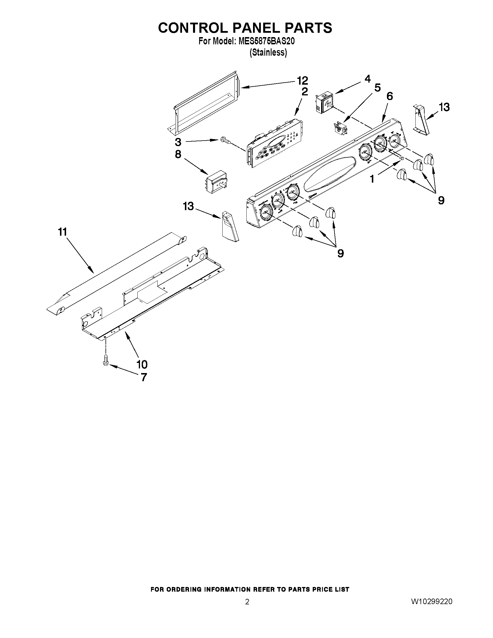 02 - CONTROL PANEL PARTS