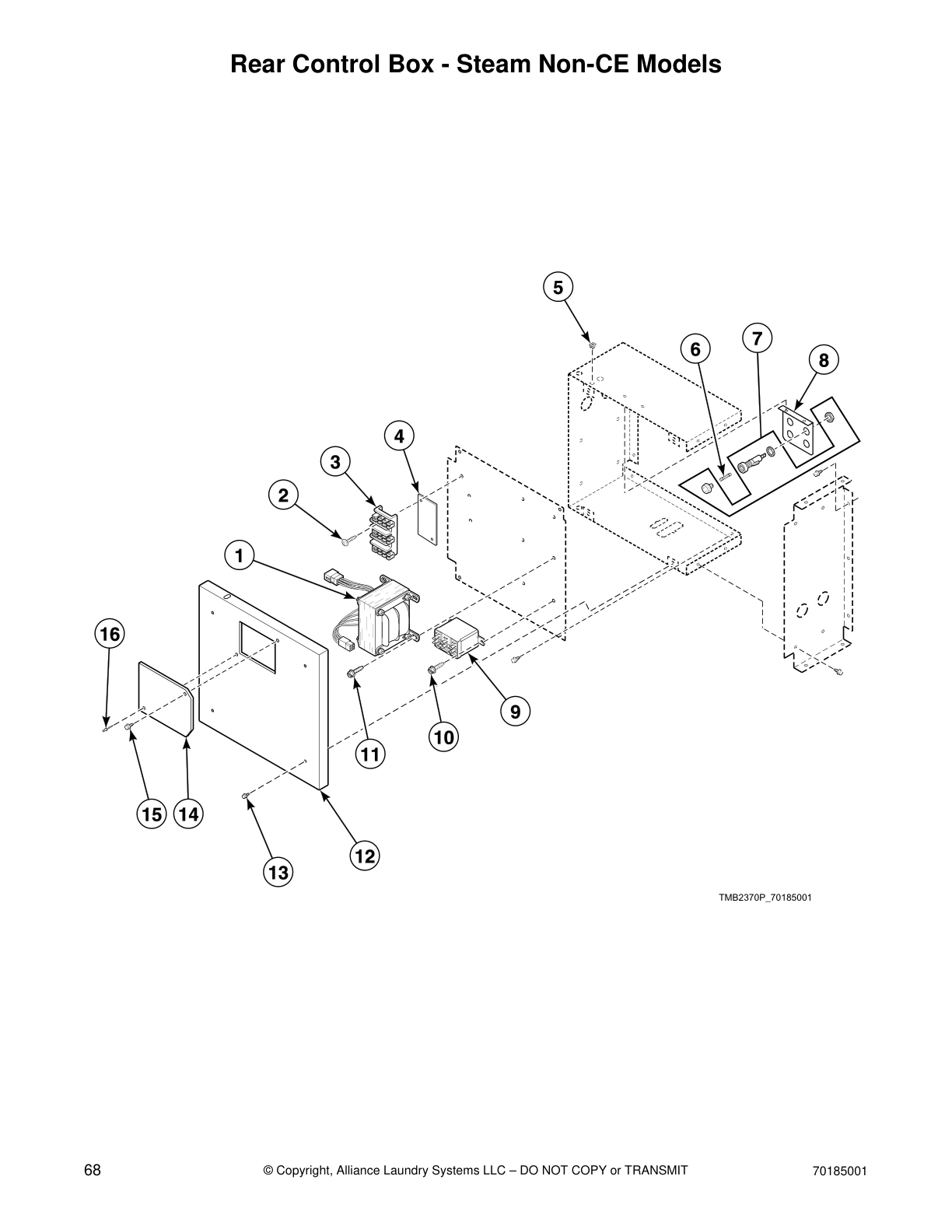 Rear Control Box - Steam Non-CE Models