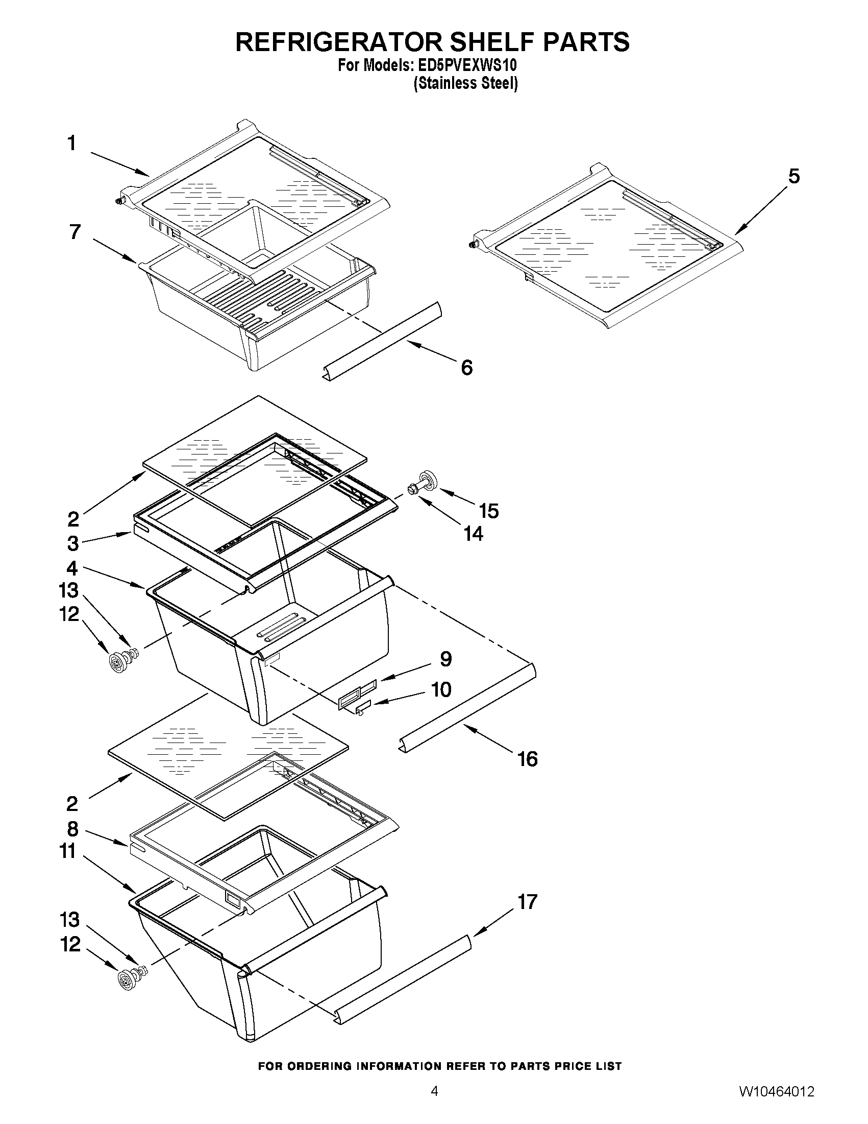 03 - REFRIGERATOR SHELF PARTS