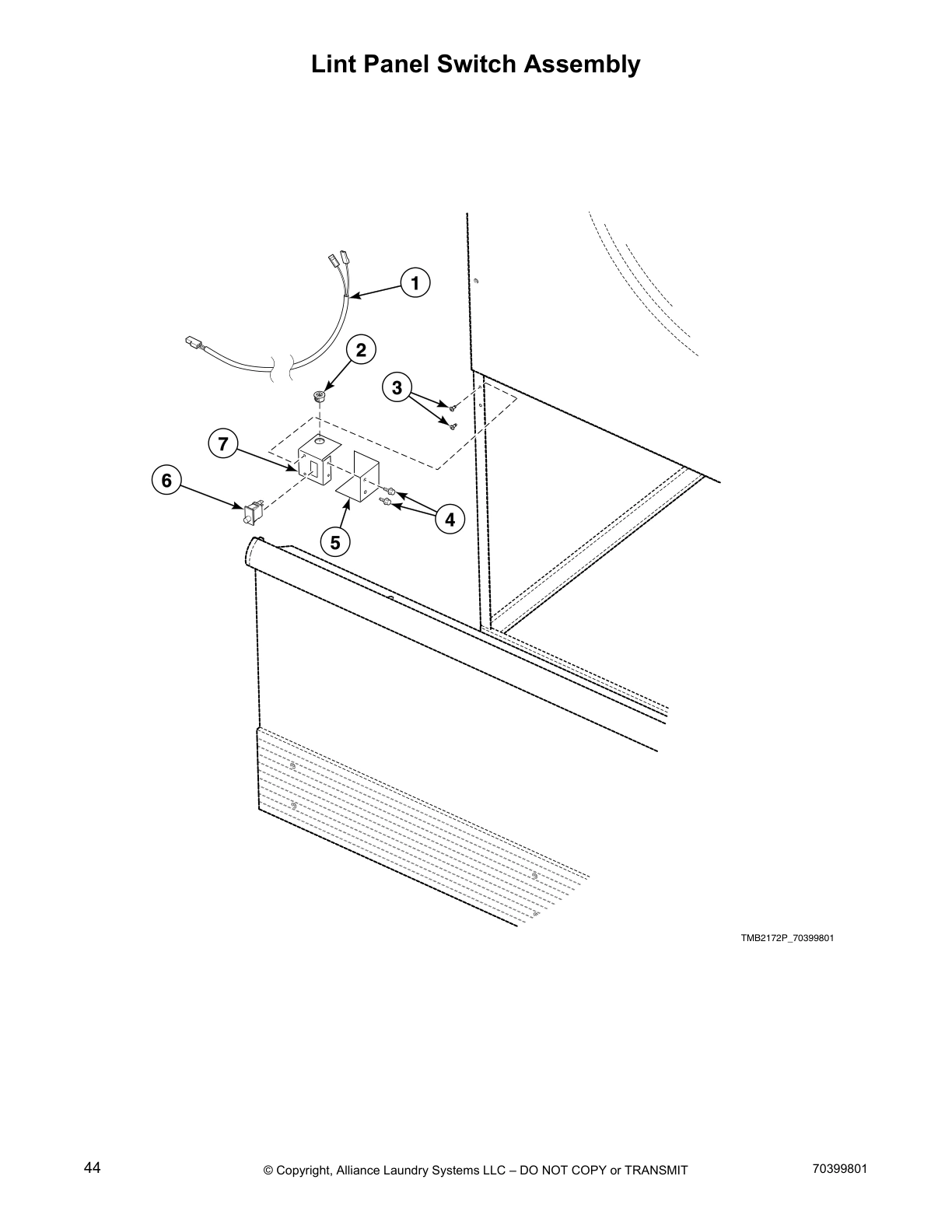 Lint Panel Switch Assembly