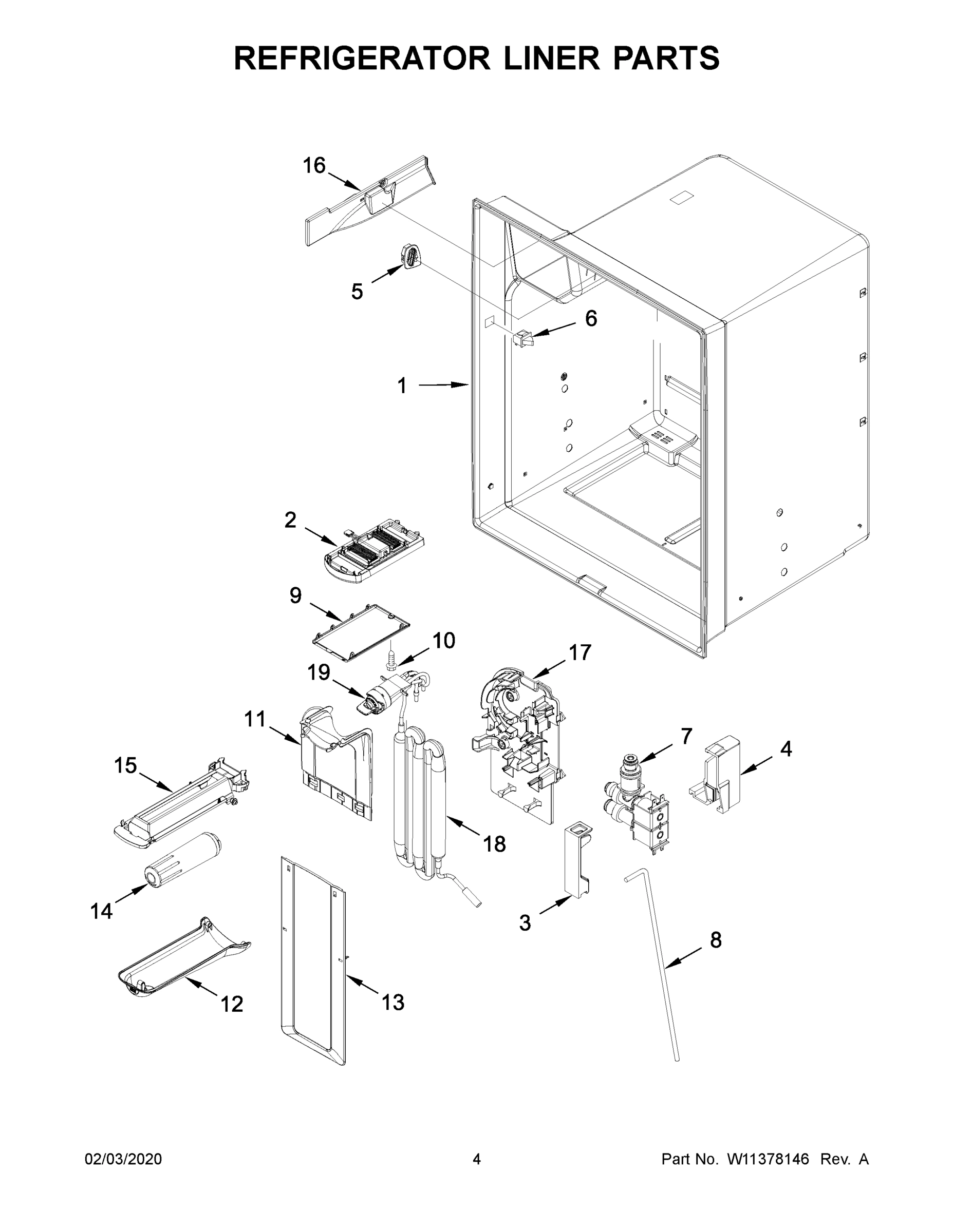 03 - REFRIGERATOR LINER PARTS