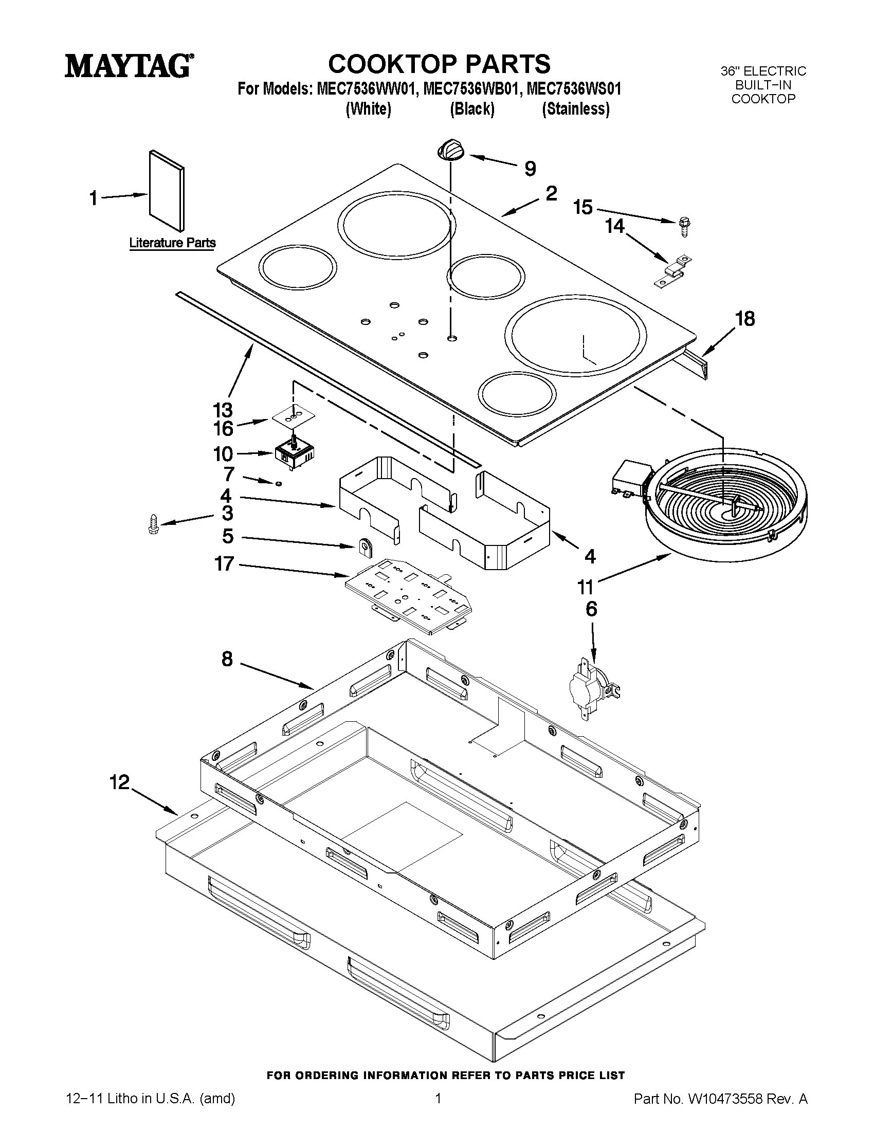 01 - COOKTOP PARTS