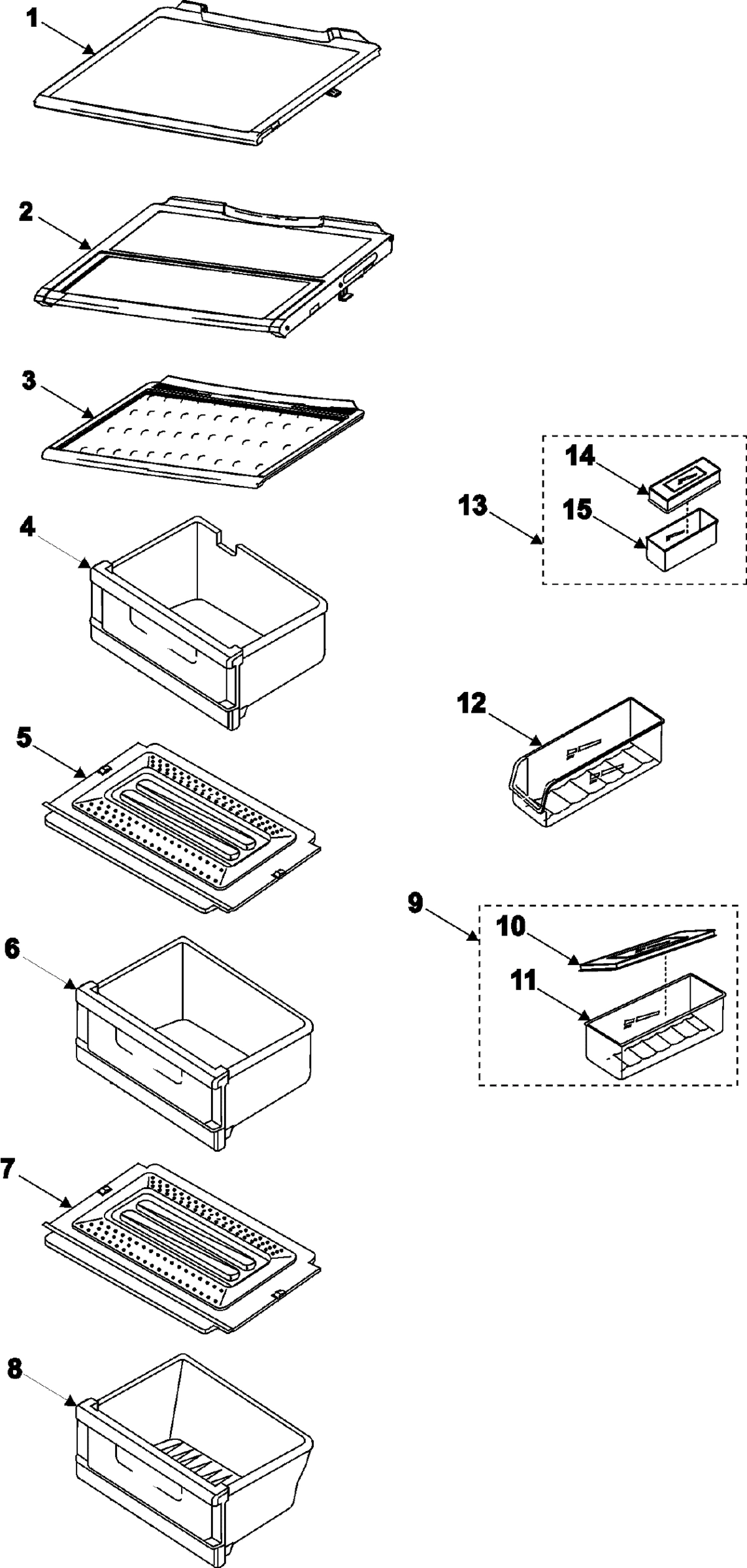 12 - REFRIGERATOR SHELVES