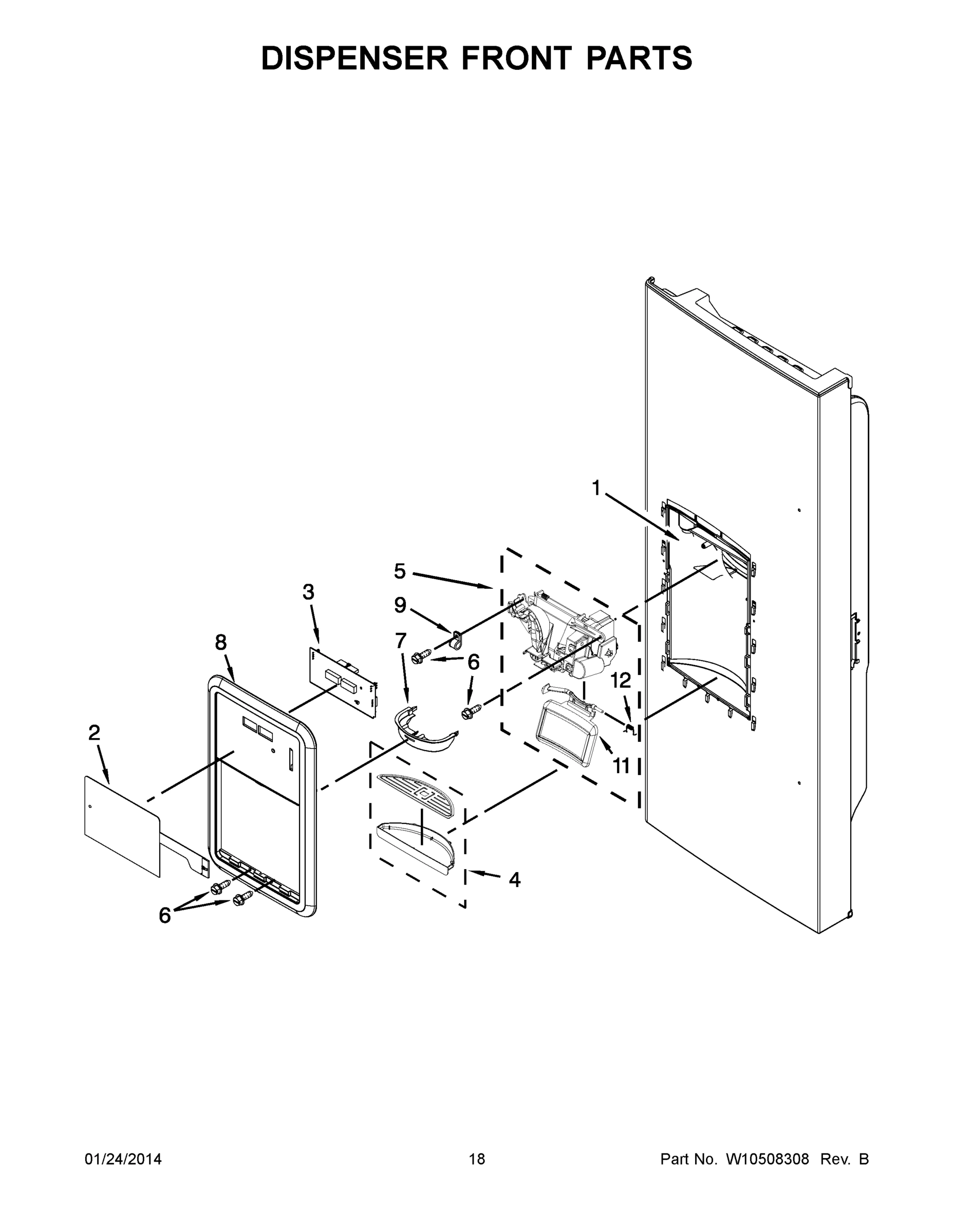 10 - DISPENSER FRONT PARTS