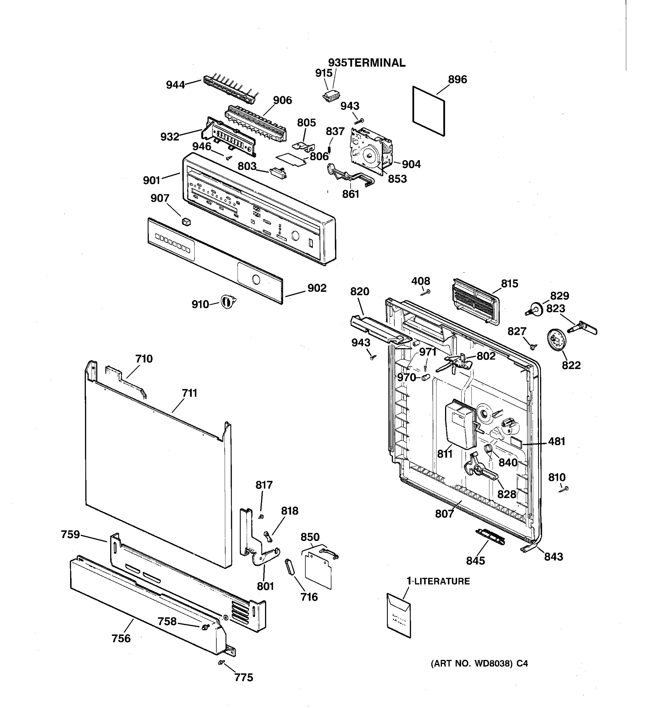 ESCUTCHEON & DOOR ASSEMBLY