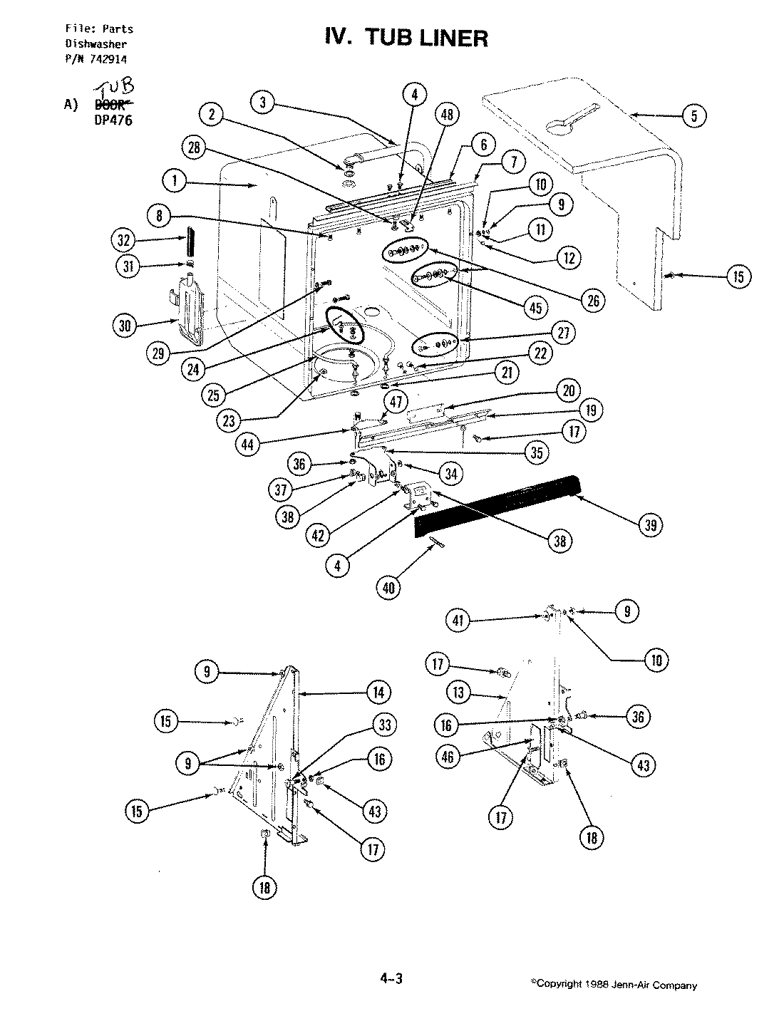 12 - TUB ASSEMBLY (DP476)