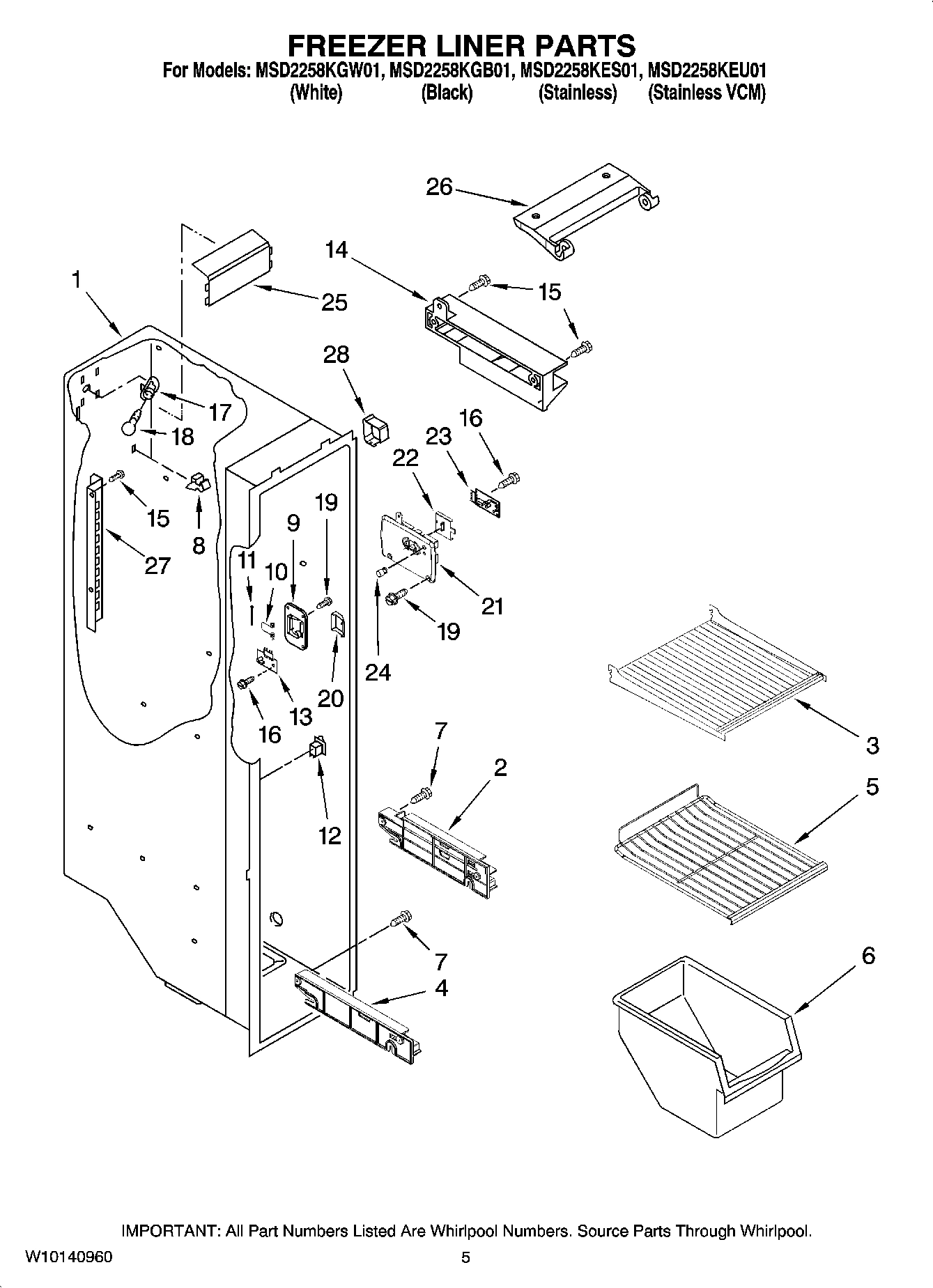 04 - FREEZER LINER PARTS