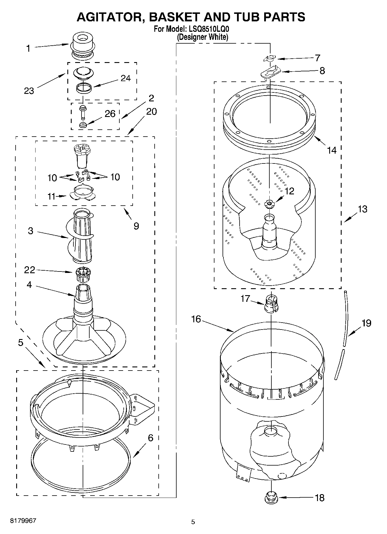 03 - AGITATOR, BASKET AND TUB PARTS