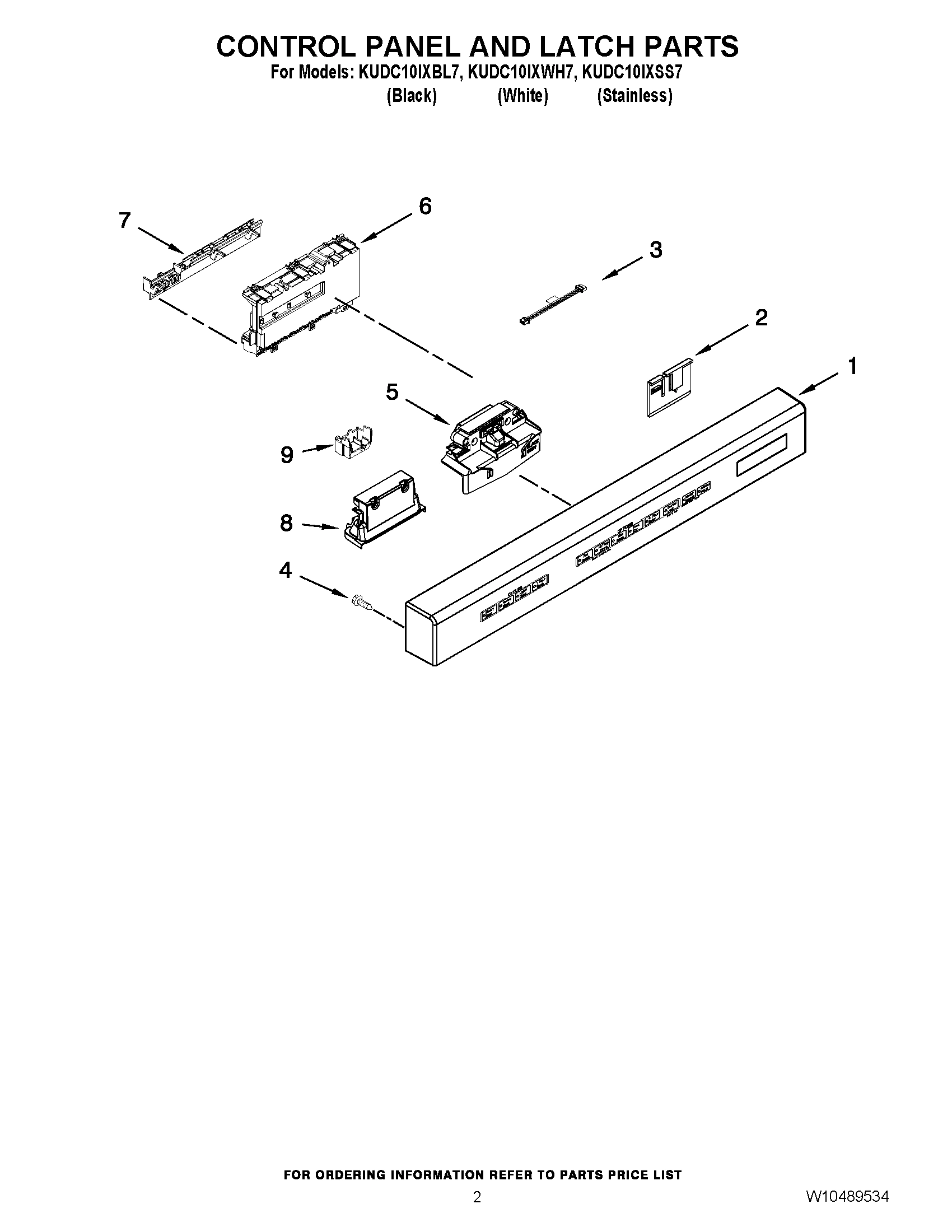 02 - CONTROL PANEL AND LATCH PARTS