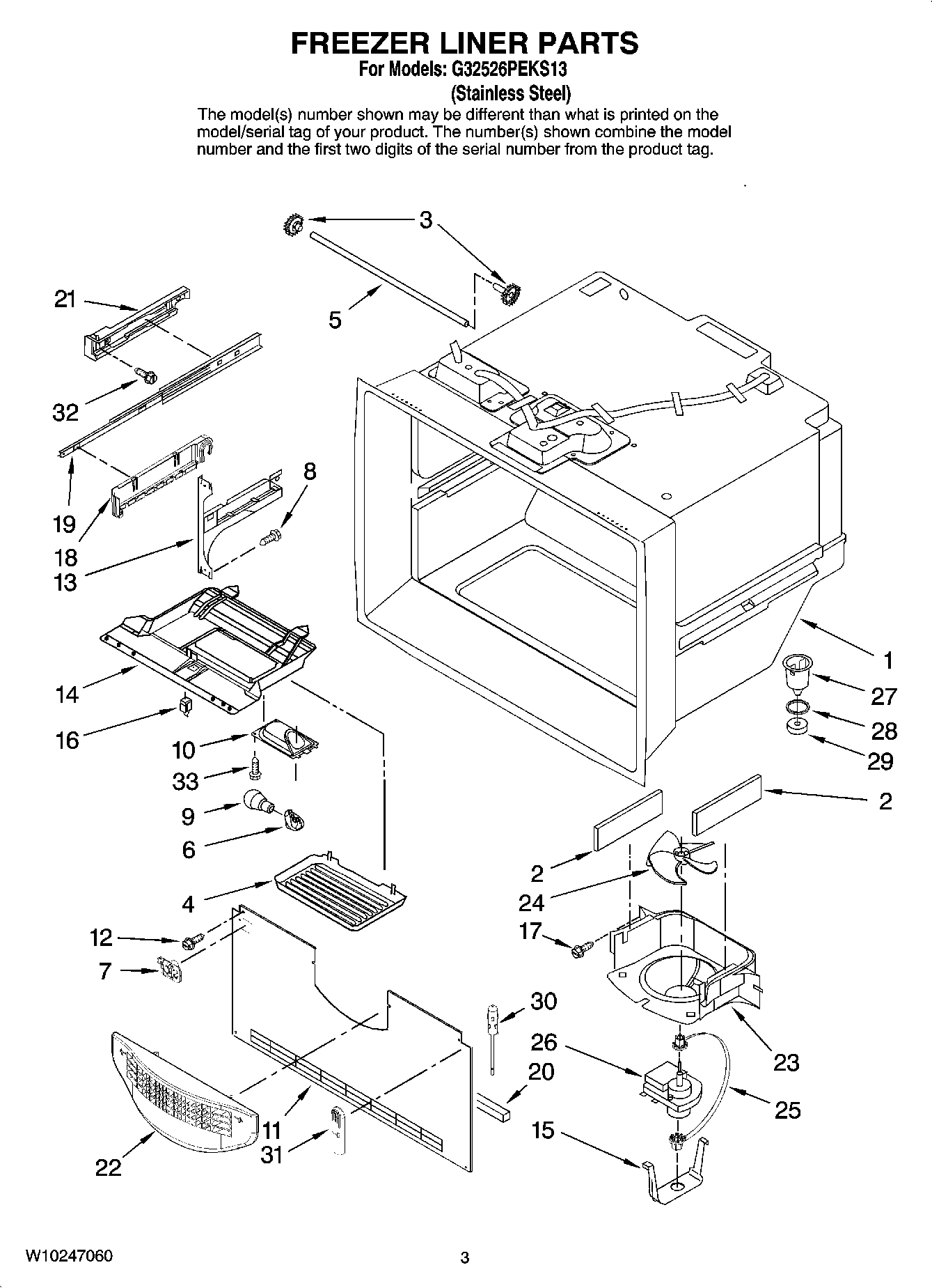 02 - FREEZER LINER PARTS