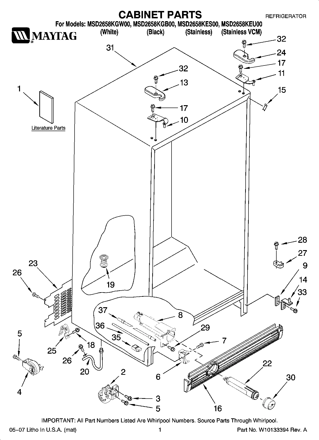 01 - CABINET PARTS