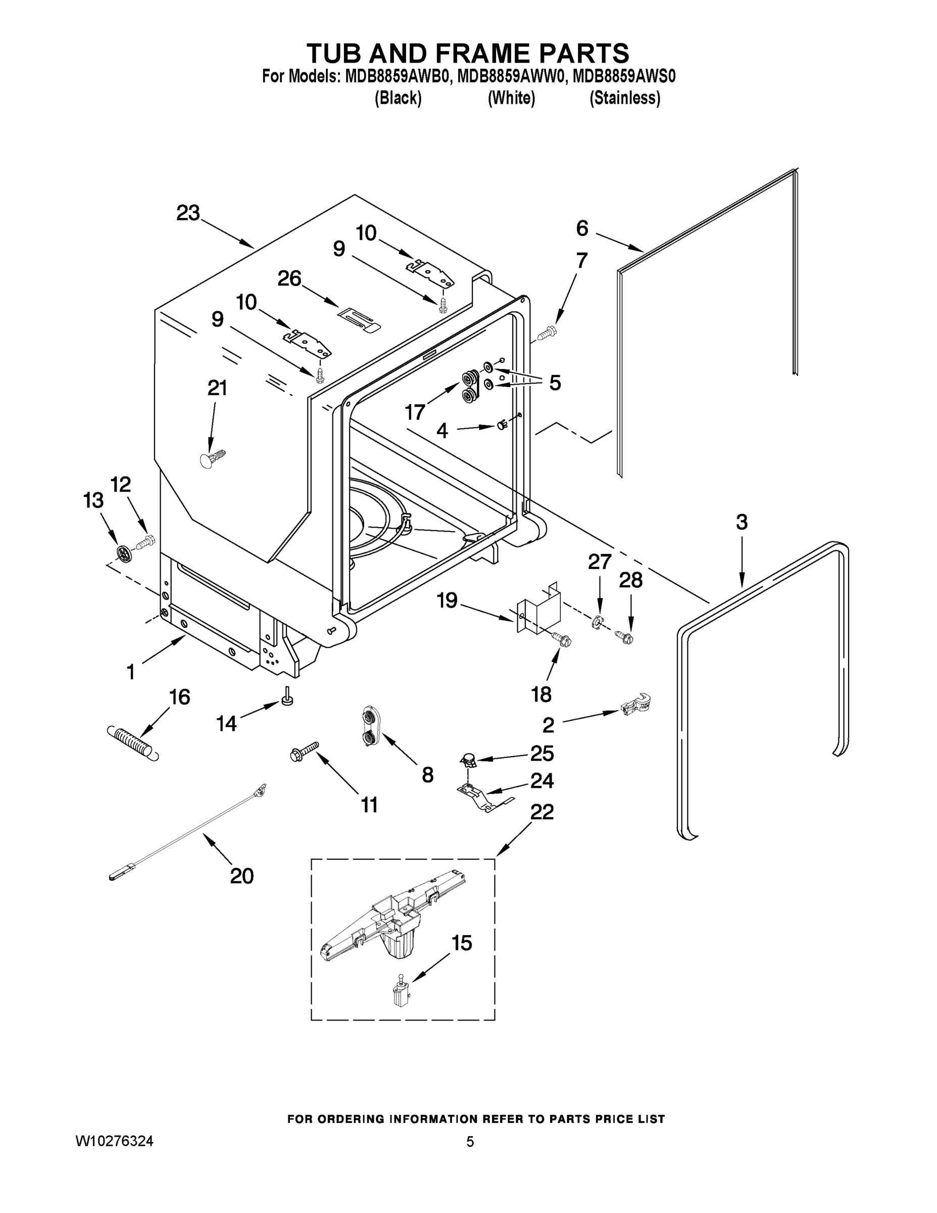 05 - TUB AND FRAME PARTS