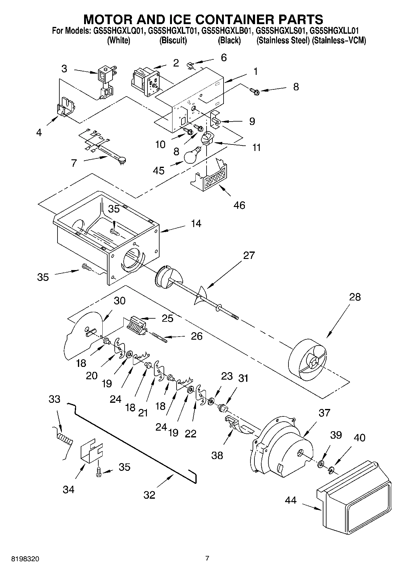 05 - MOTOR AND ICE CONTAINER PARTS