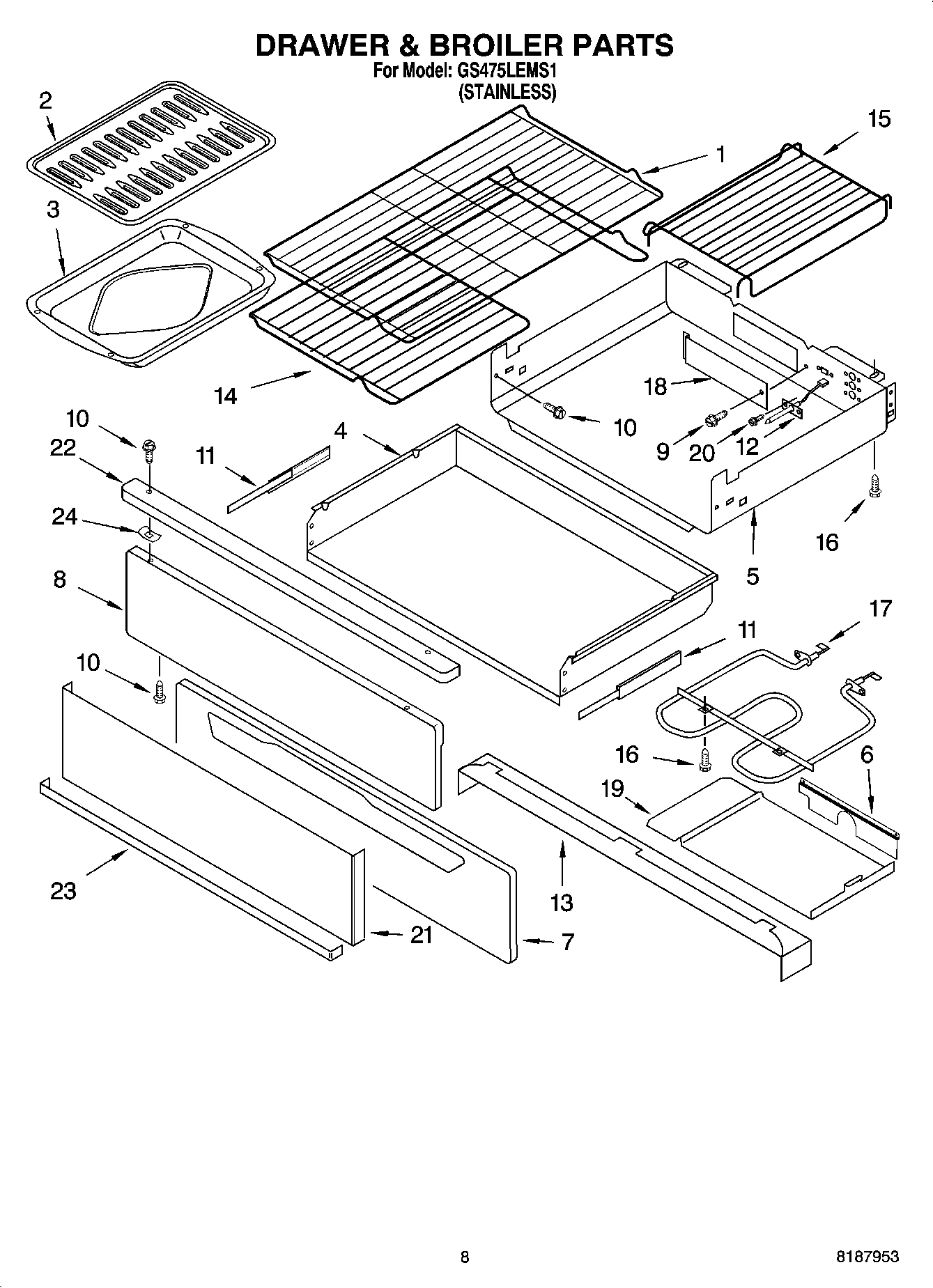 06 - DRAWER & BROILER PARTS, MISCELLANEOUS PARTS