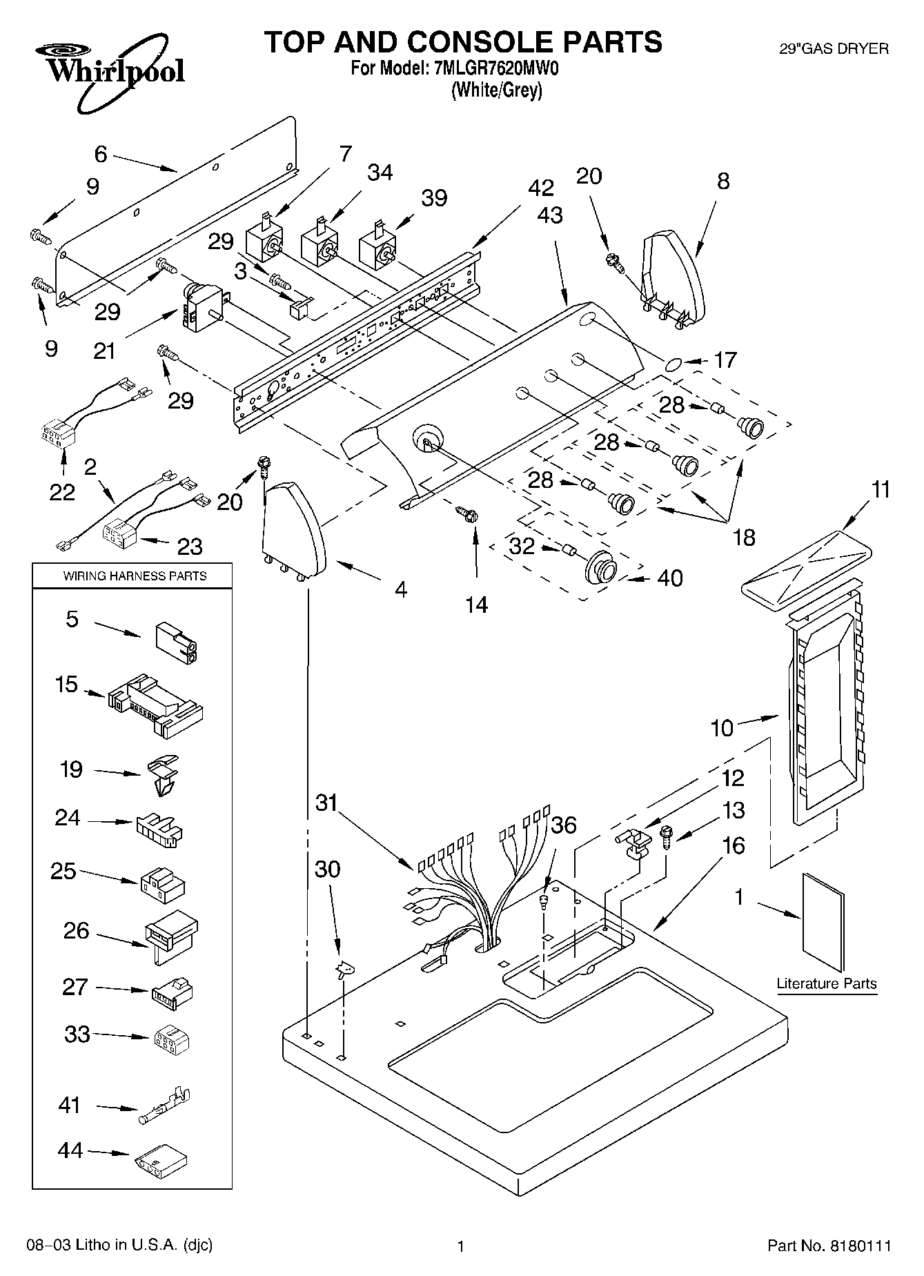 01 - TOP AND CONSOLE PARTS