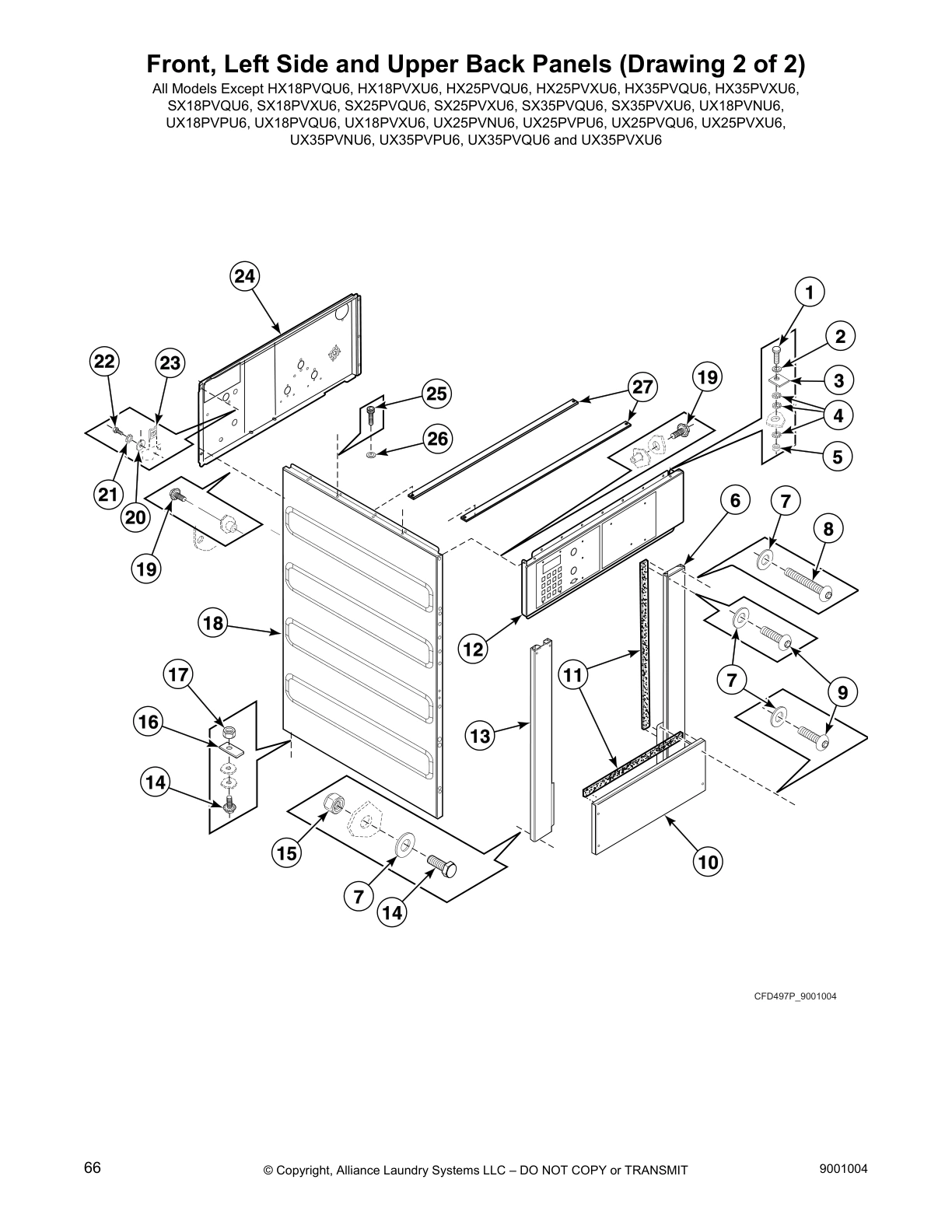 Front, Left Side and Upper Back Panels (Drawing 2 of 2)