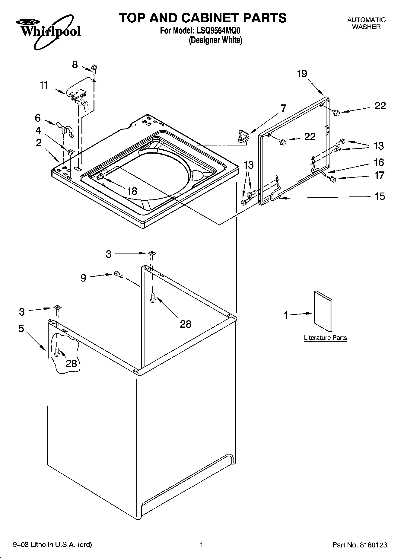 01 - TOP AND CABINET PARTS