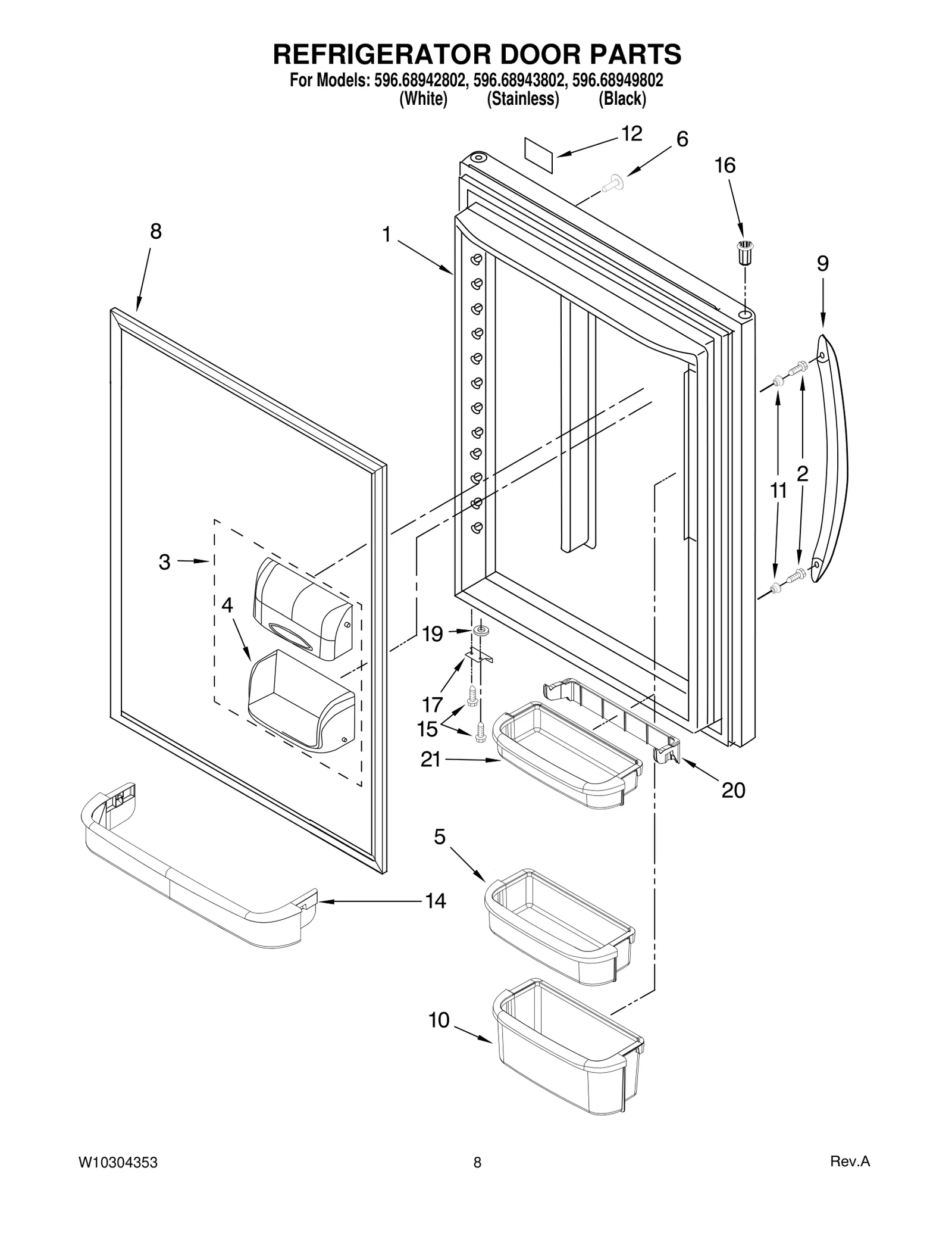 REFRIGERATOR DOOR PARTS