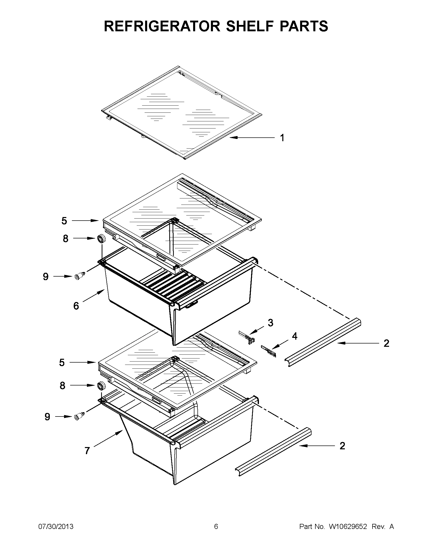 03 - REFRIGERATOR SHELF PARTS