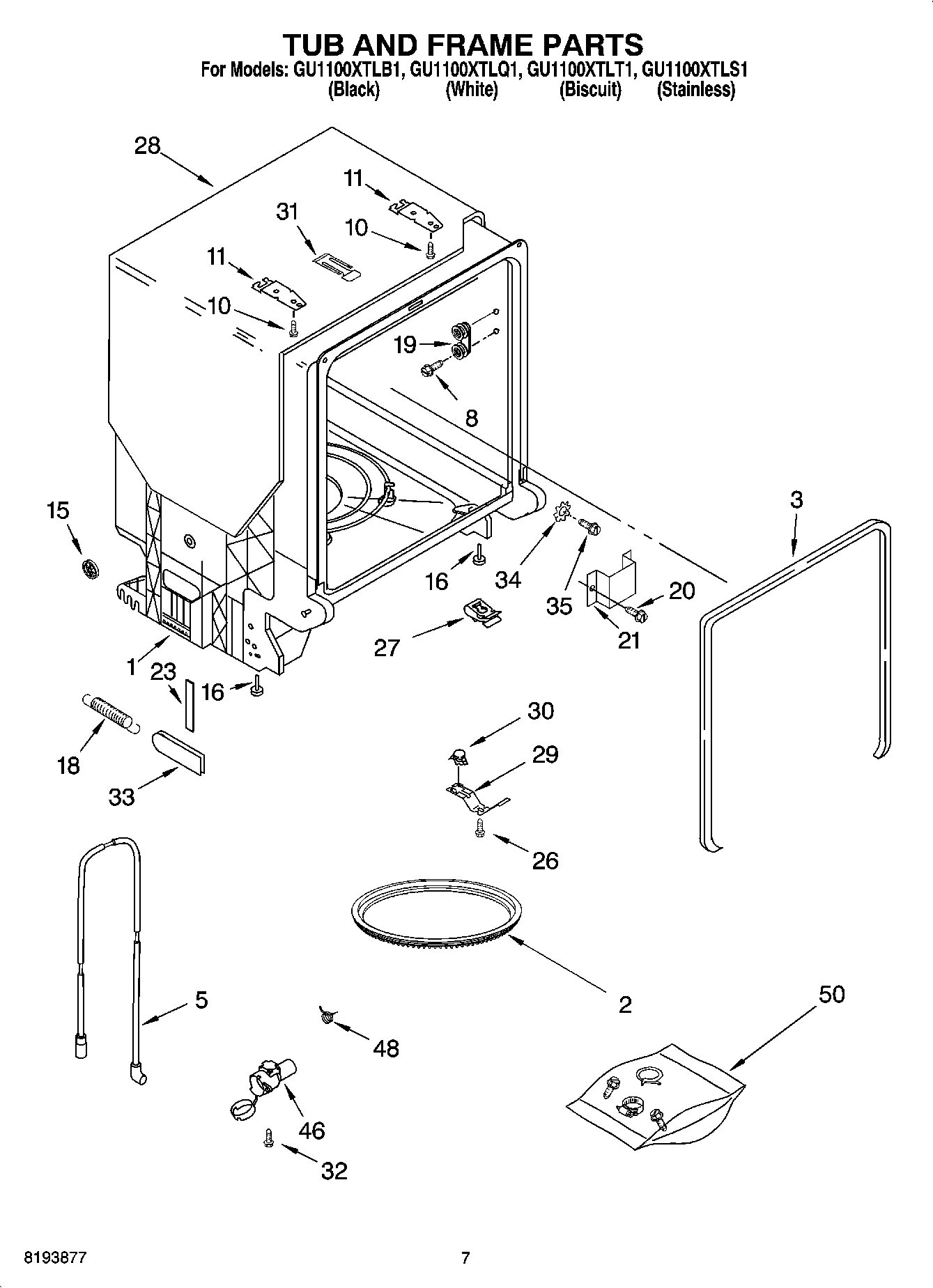 07 - TUB AND FRAME PARTS