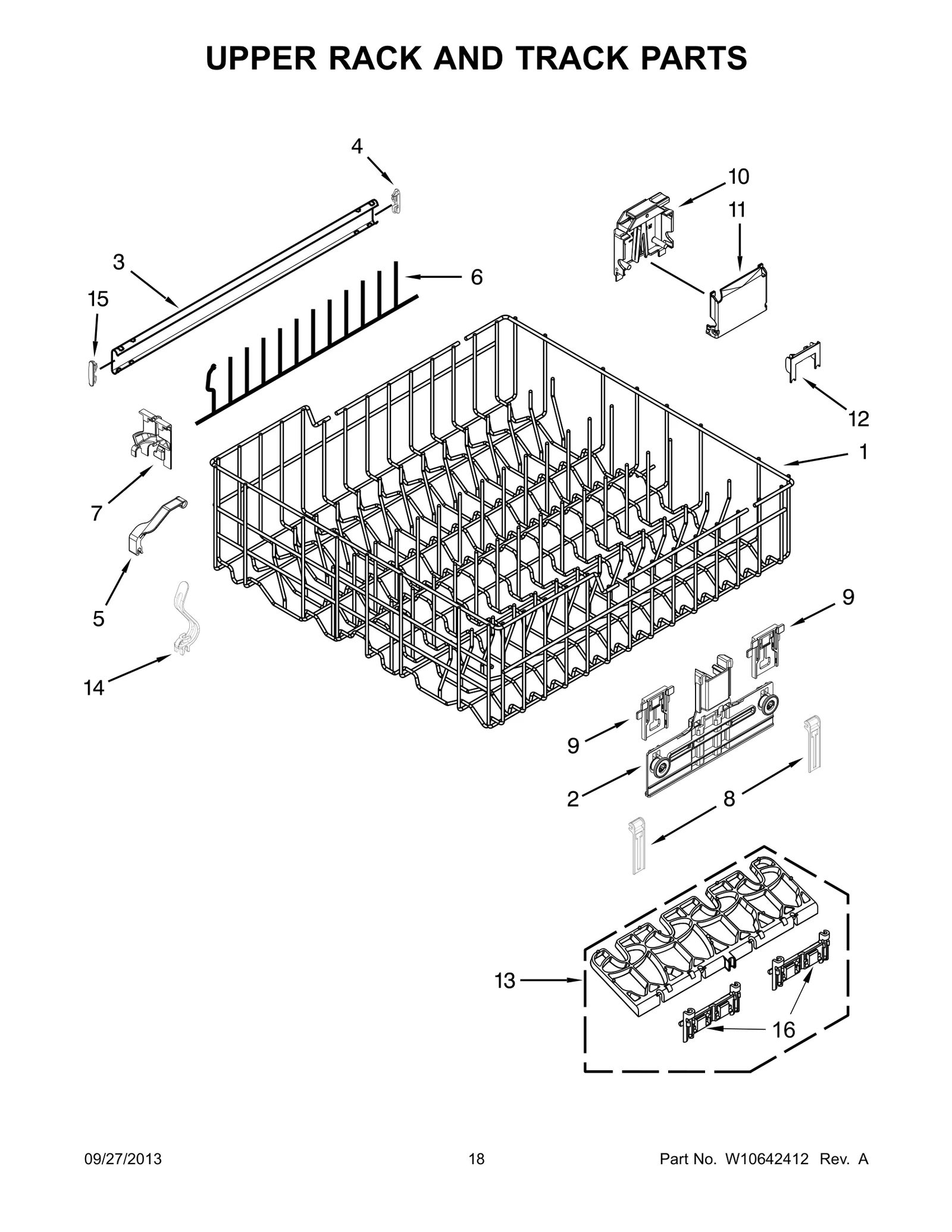 UPPER RACK AND TRACK PARTS