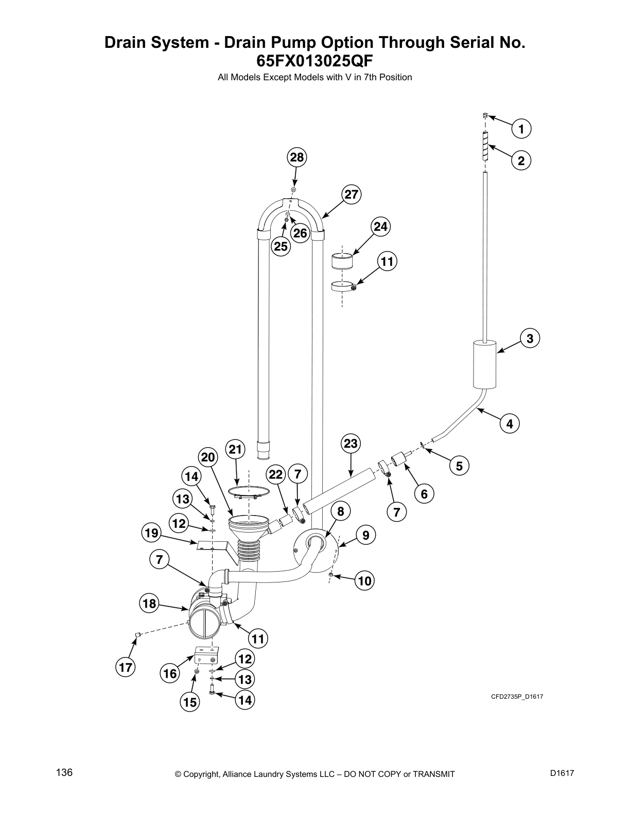 Drain System - Drain Pump Option Through Serial No.
65FX013025QF