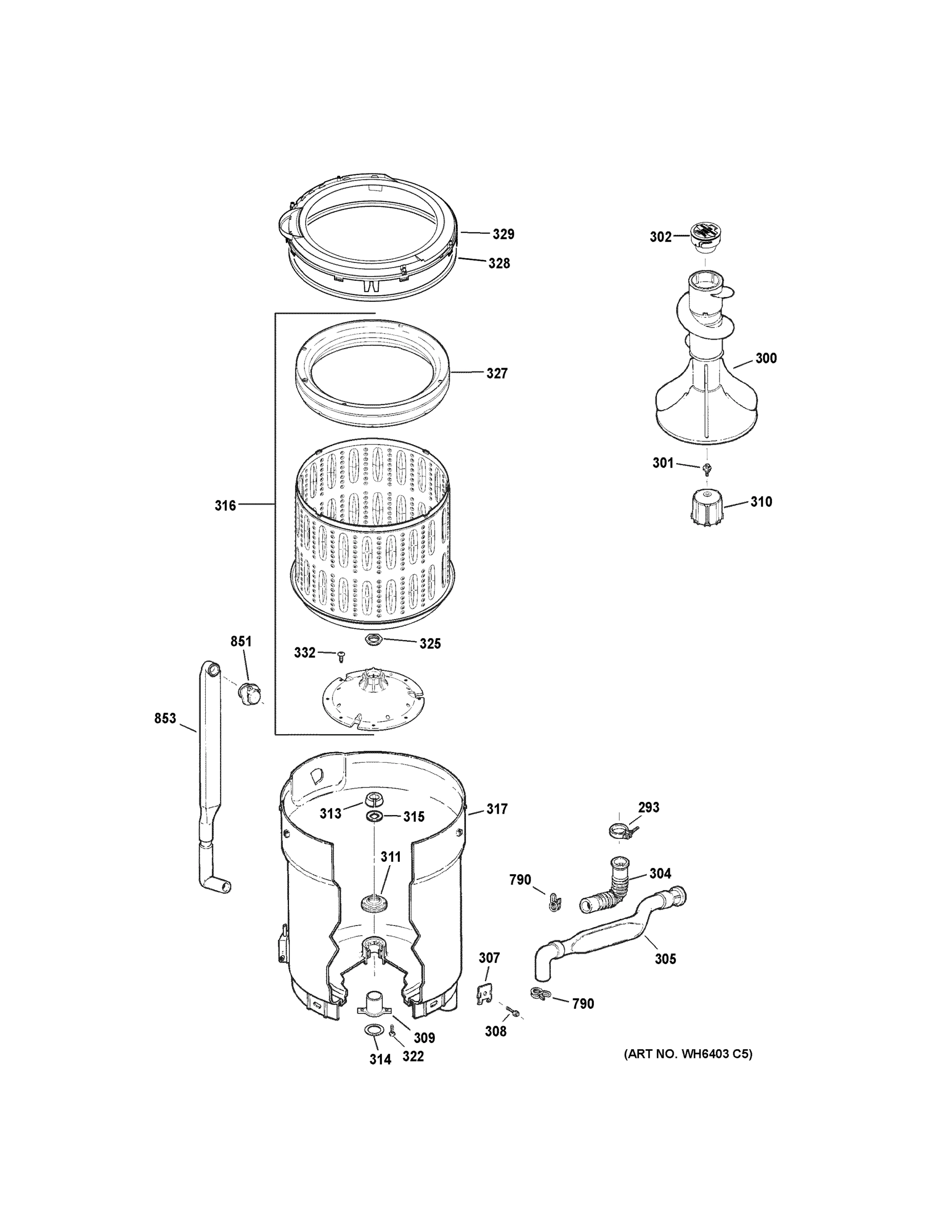 TUB, BASKET & AGITATOR
