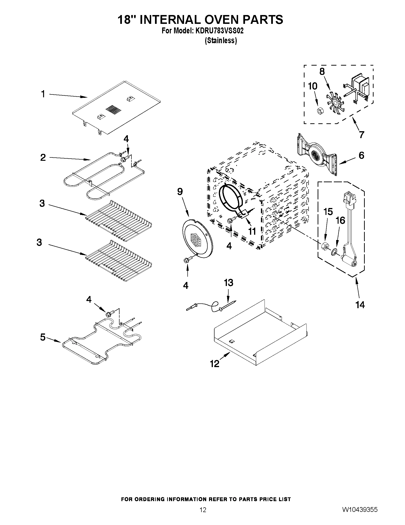 10 - 18`` INTERNAL OVEN PARTS
