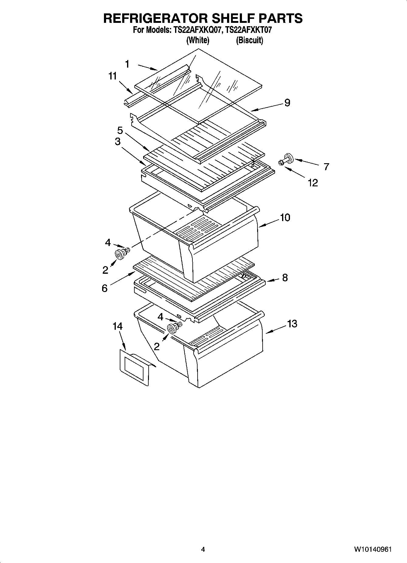 03 - REFRIGERATOR SHELF PARTS