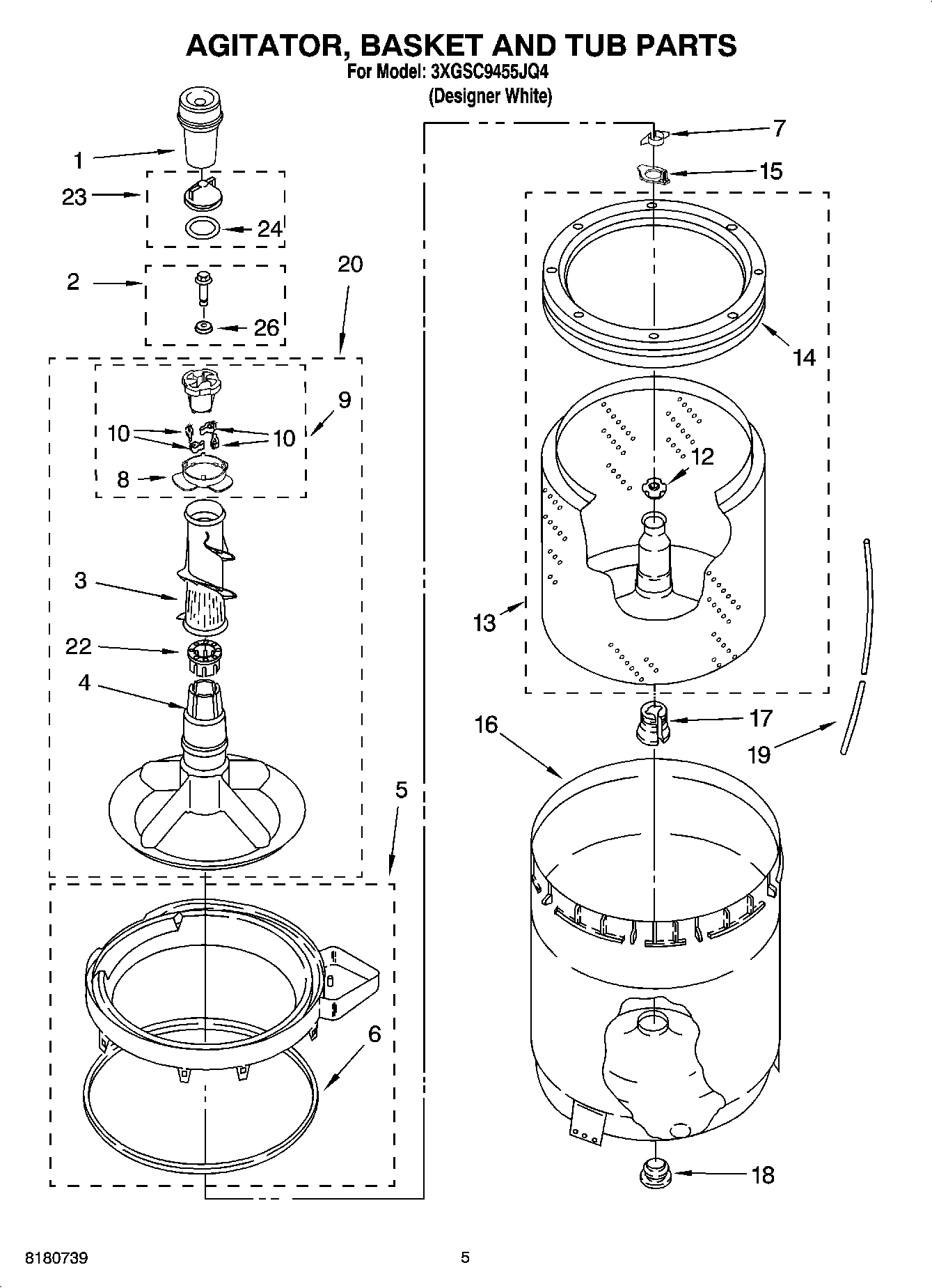 03 - AGITATOR, BASKET AND TUB PARTS