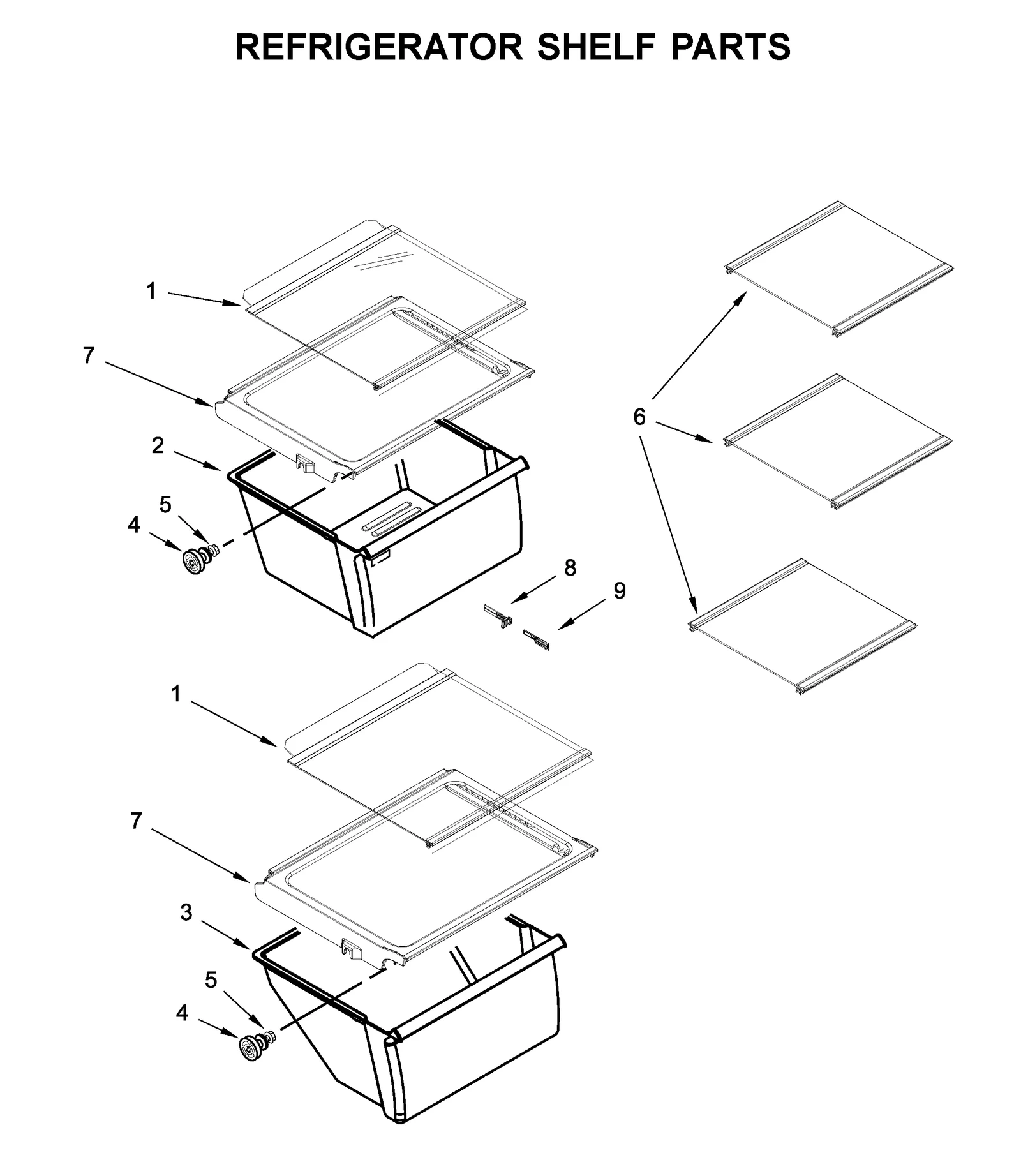 REFRIGERATOR SHELF PARTS