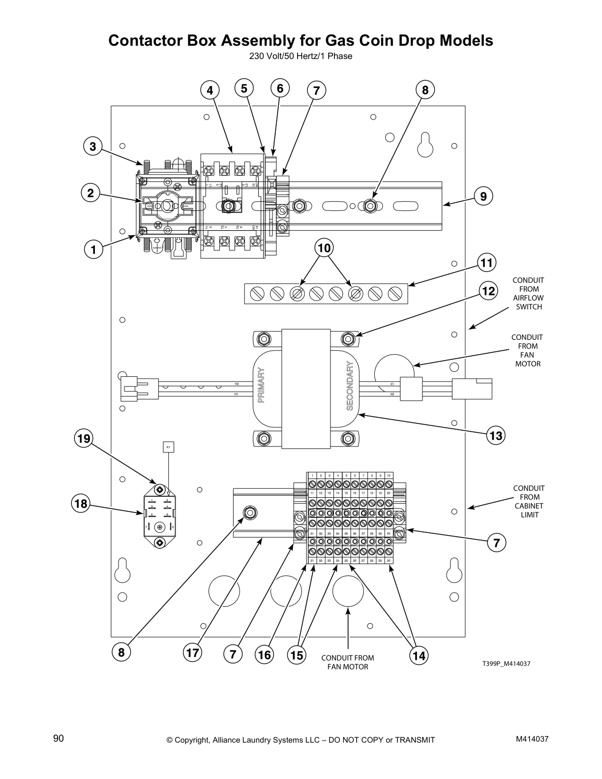 Contactor Box Assembly for Gas Coin Drop Models