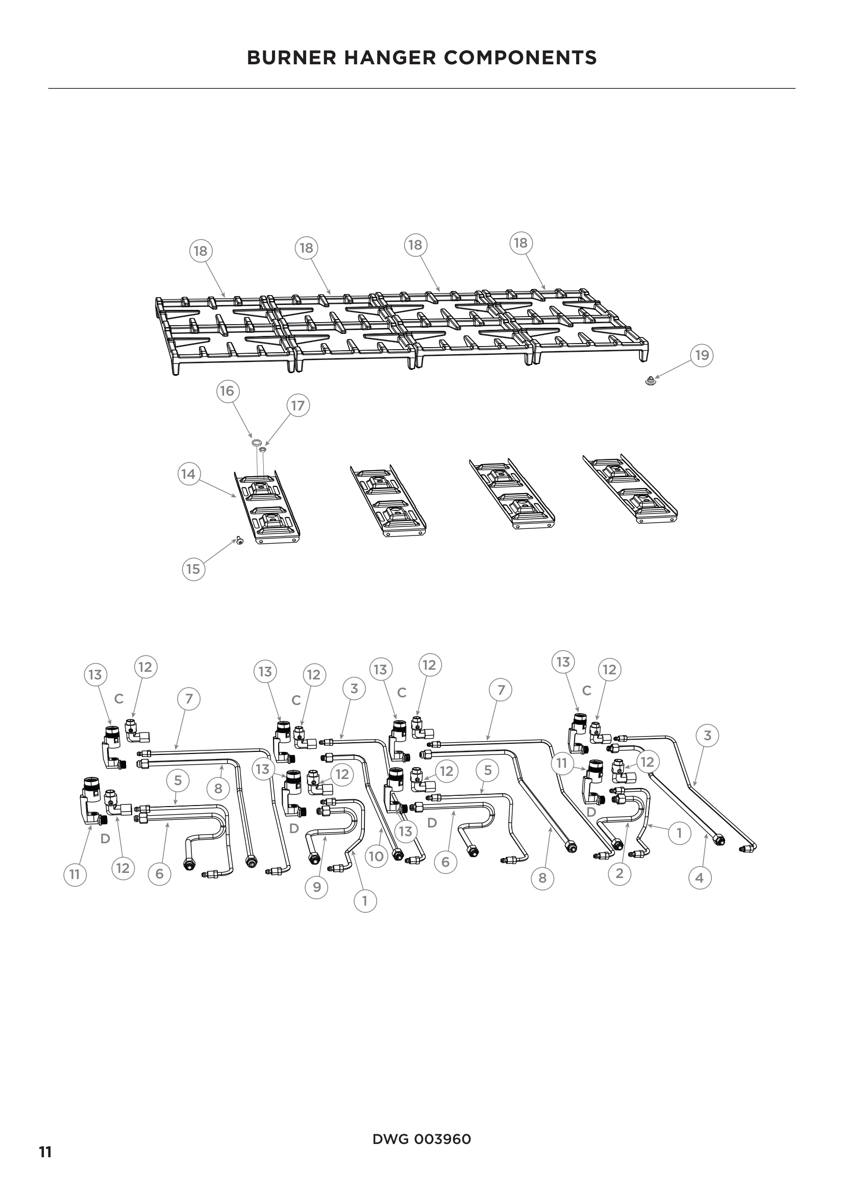 BURNER HANGER COMPONENTS