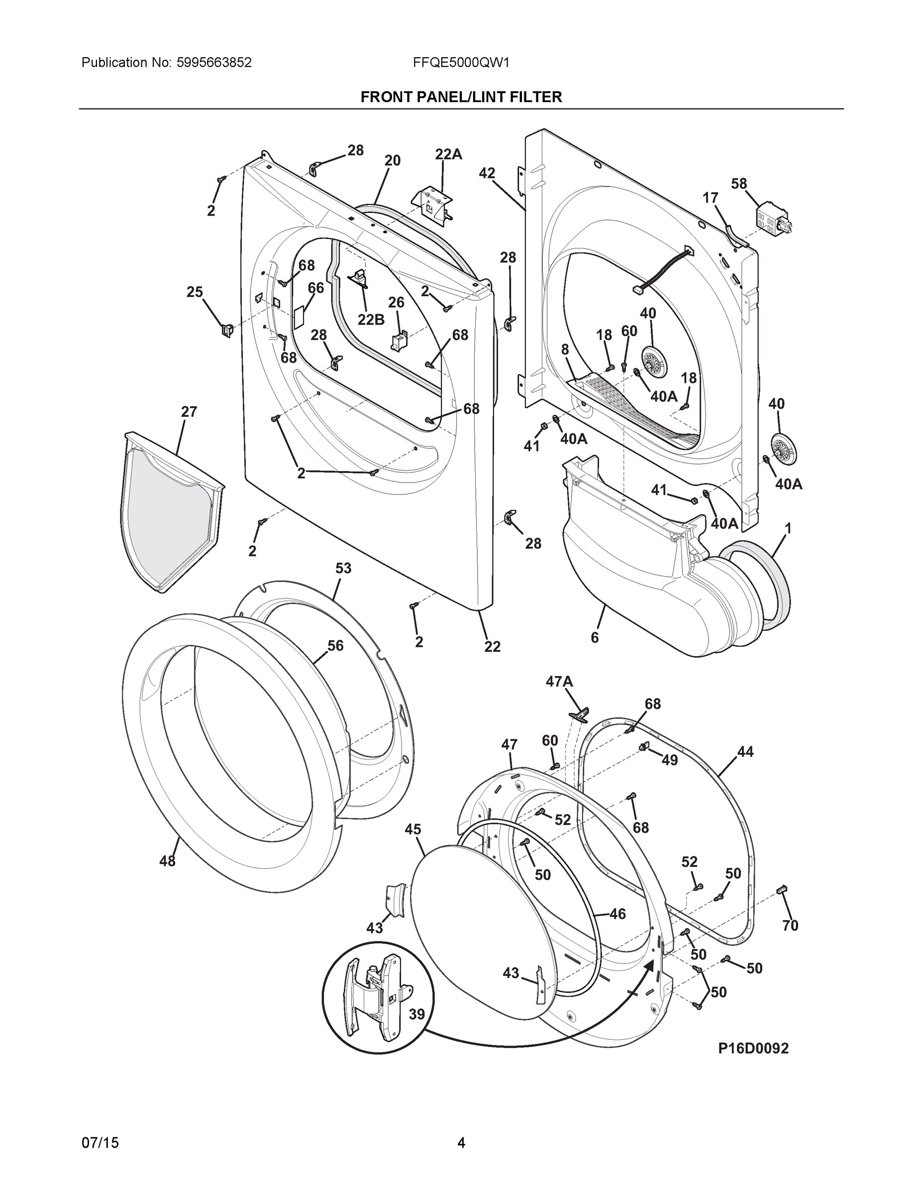 03 - FRONT PANEL/LINT FILTER